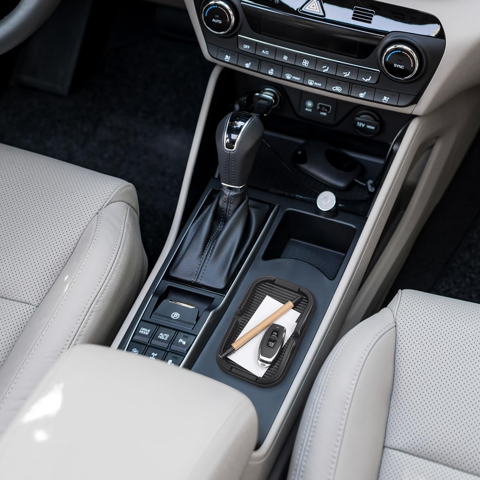 Favomoto Car Dashboard Non Slip Mat - Slide Sticky Extra- Thick Dash Pad Non- Slip Mounting Pad Compatible For Cellphone Mp3 Mp4 Keys (Black)