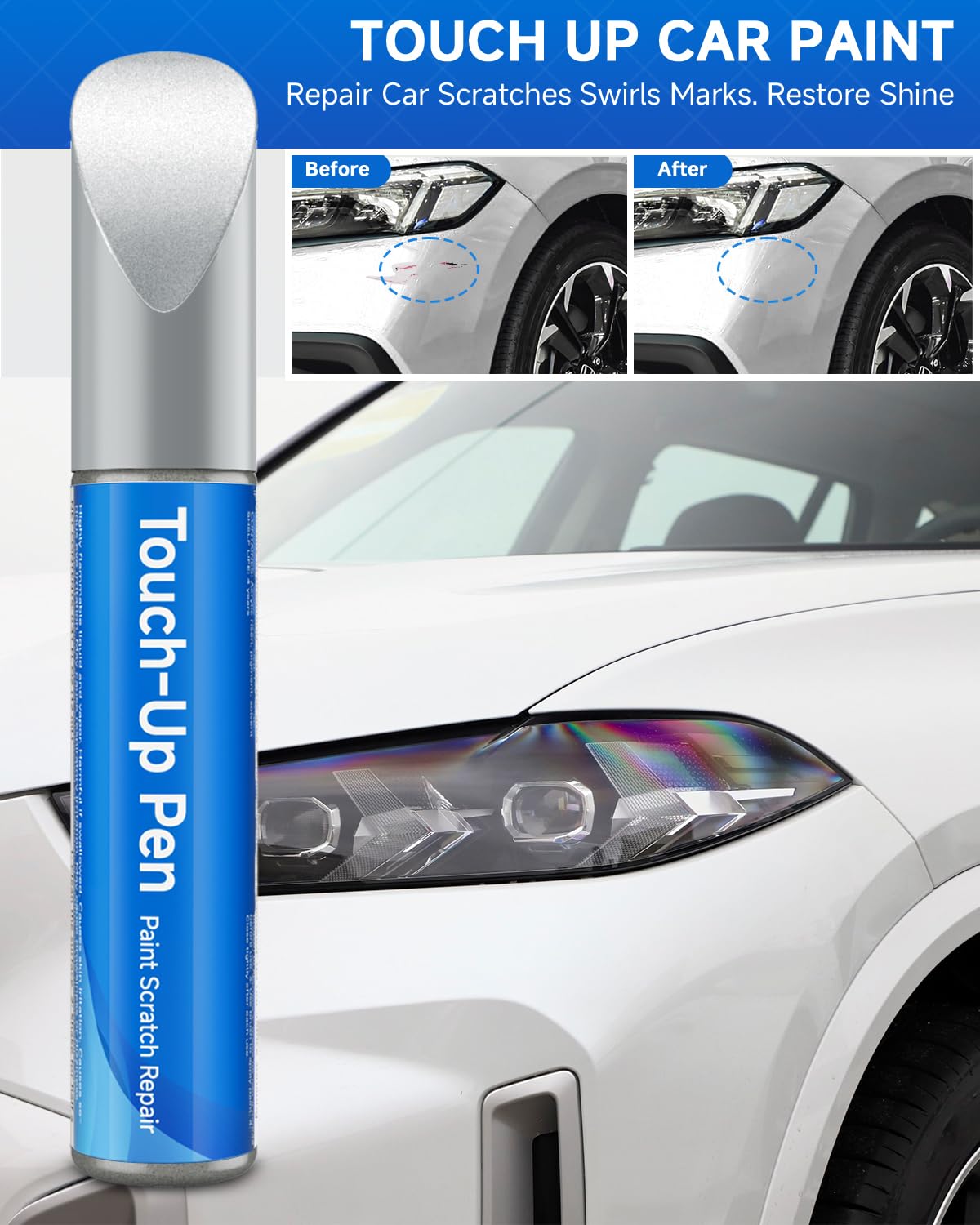 B-607M Cosmic Blue Metallic Touch Up Paint Compatible with Honda Exact Match Touch Up Paint Car Scratch Repair