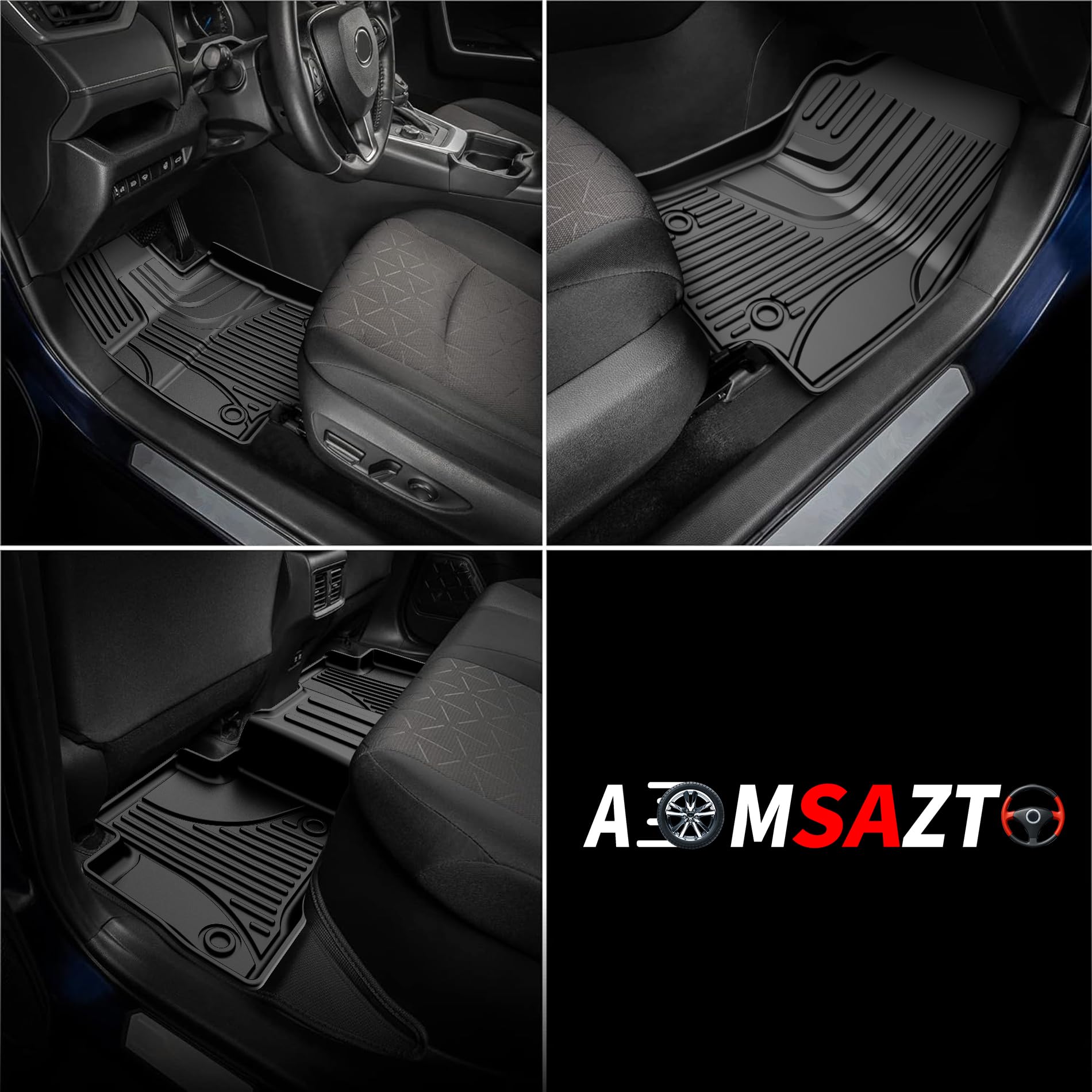 Aomsazto Floor Mats Compatible With Toyota Venza 2021-2025 (Include Hybrid): All Weather Automotive Floor Mats - 1St & 2Nd Row F