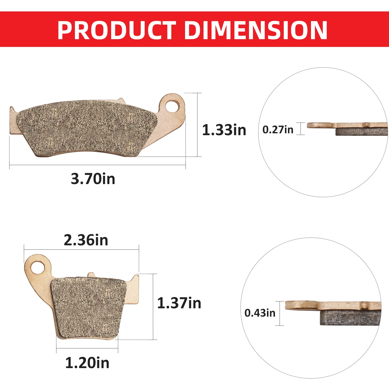 Front Rear Brake Pads Sintered For Honda Crf450R Crf250R Cr250 Cr125 Crf450X Crf250X Crf450 Crf250 Cr250R Cr125R