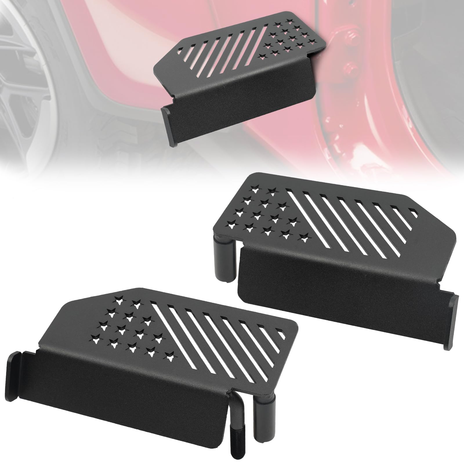 Bordan Front Foot Pegs Foot Rest Pedals For Jeep Wrangler Jk Jku Jl Jlu Jt Gladiator 2007-2025, Exterior Door Hinge Foot Peg Met