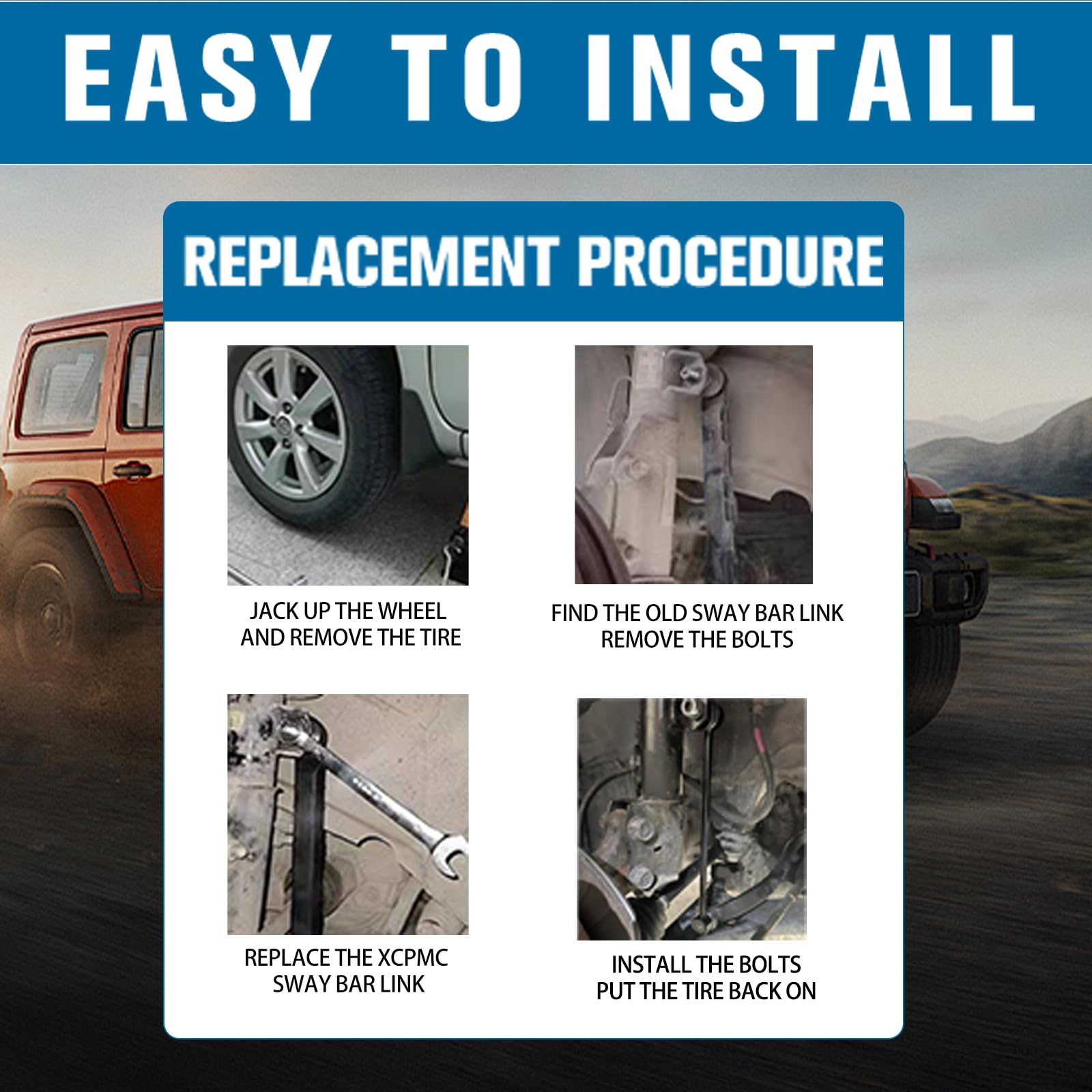 Xcpmc Rear Sway Stabilizer Bar End Link Kit 2 Pcs Left & Right|Replacement For Rav4 Nx200T Nx300H Nx300|Replace Oe#: K750257 Bla