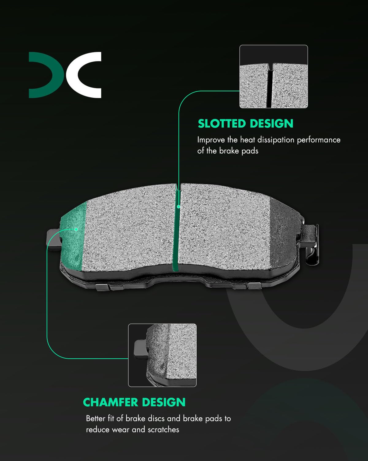 SCITOO D815 D905 Front Rear Ceramic Brake Pads Sets Fit For INFINITI G35 2003-2005,For Nissan 350Z 2003-2005,For Nissan Altima 2