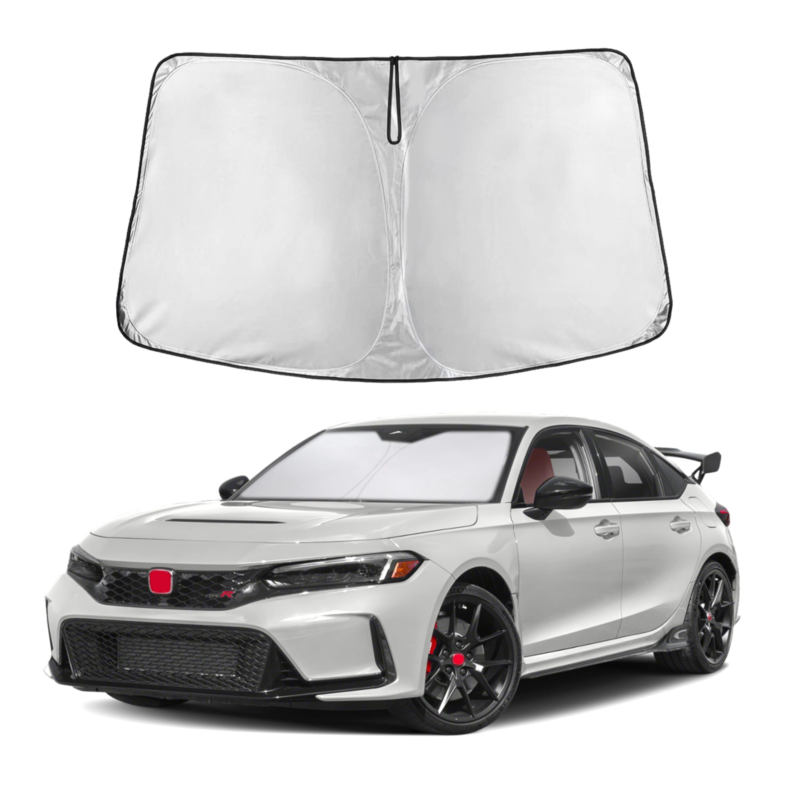 For Honda Civic 2022-2024 2025 Windshield Sunshade - Econour 240T Polyester Material Cars Sun Visor Reflector Blocks Uv Rays - F