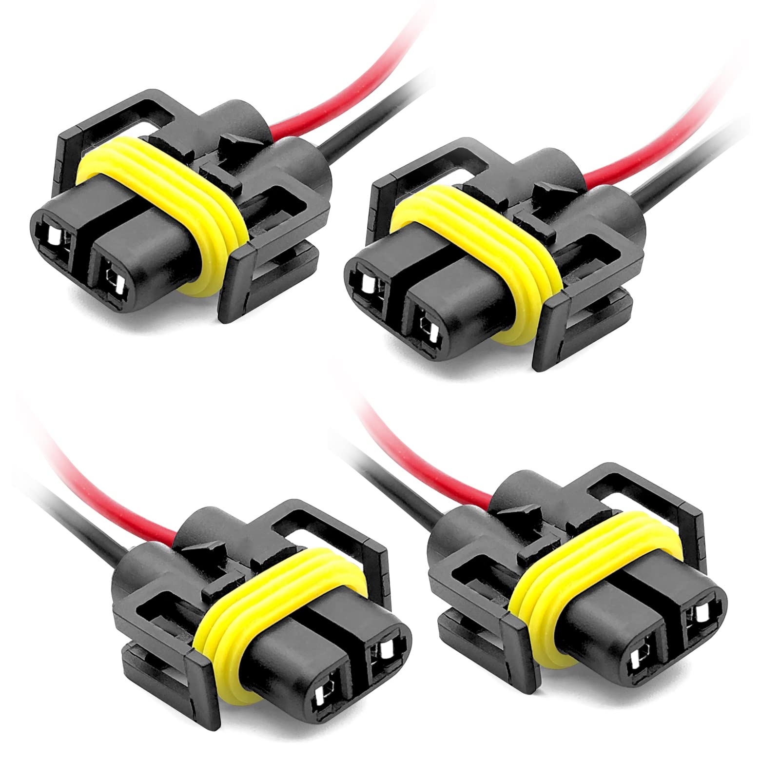 4Pcs H11 H9 H8 880 881 Female Adapters Wiring Harness Sockets Oem Replacement Part Qualiry Compatible With Headlights Or Fog Lights Use