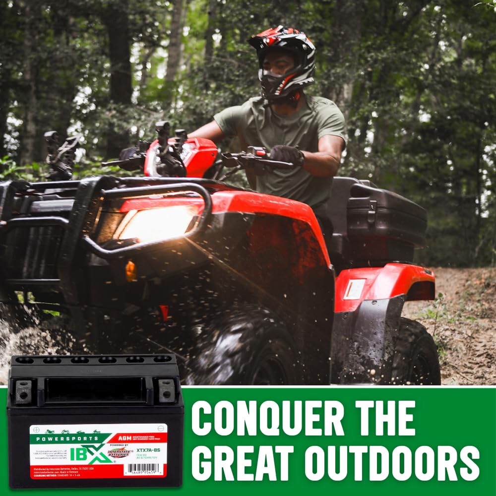 Interstate Batteries Ytx7A-Bs 12V 6Ah Powersports Battery 90Cca Agm Rechargeable Replacement Battery For Kasea, Aprilia, Kymco,