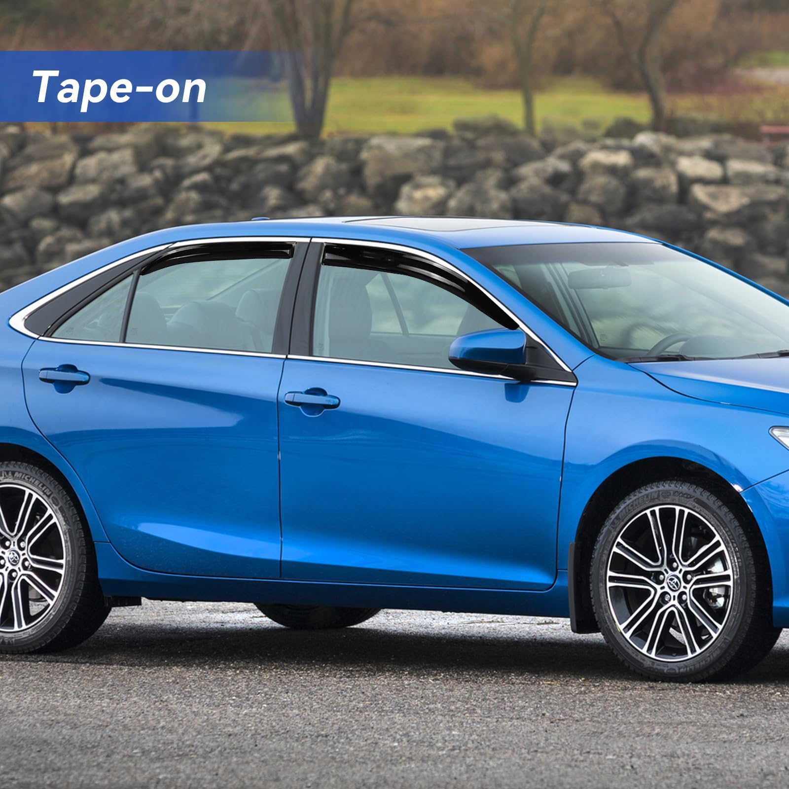 Window Visors Rain Guards Shield for 2012 2013 2014 Toyota Camry, Out-Channel Window Vent Wind Deflectors Visors Shades for 12 1