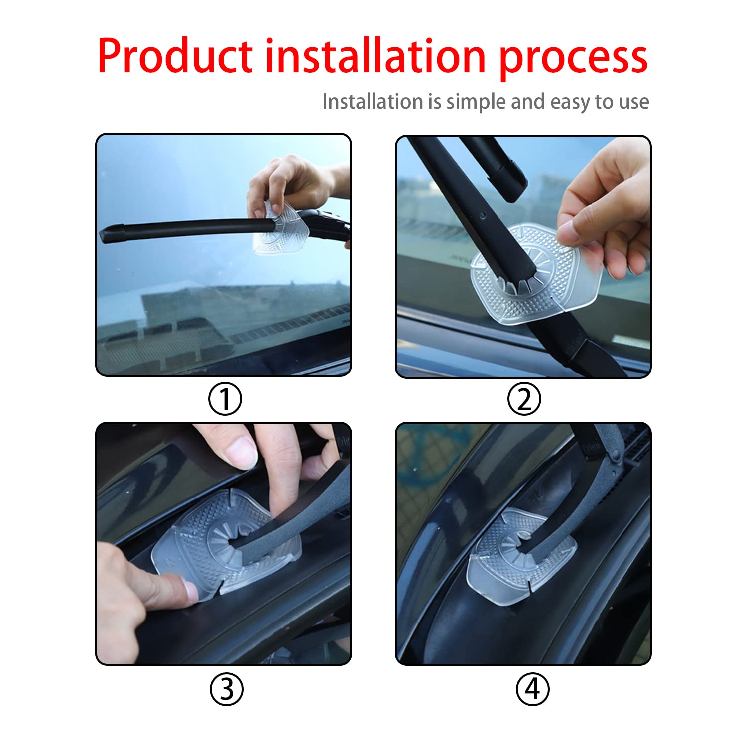 2Pcs Car Wiper Arm Hole Protection Pad, Silicone Windshield Wiper Arm Hole Protector Dust Cover, Front Wiper Protective Guards,