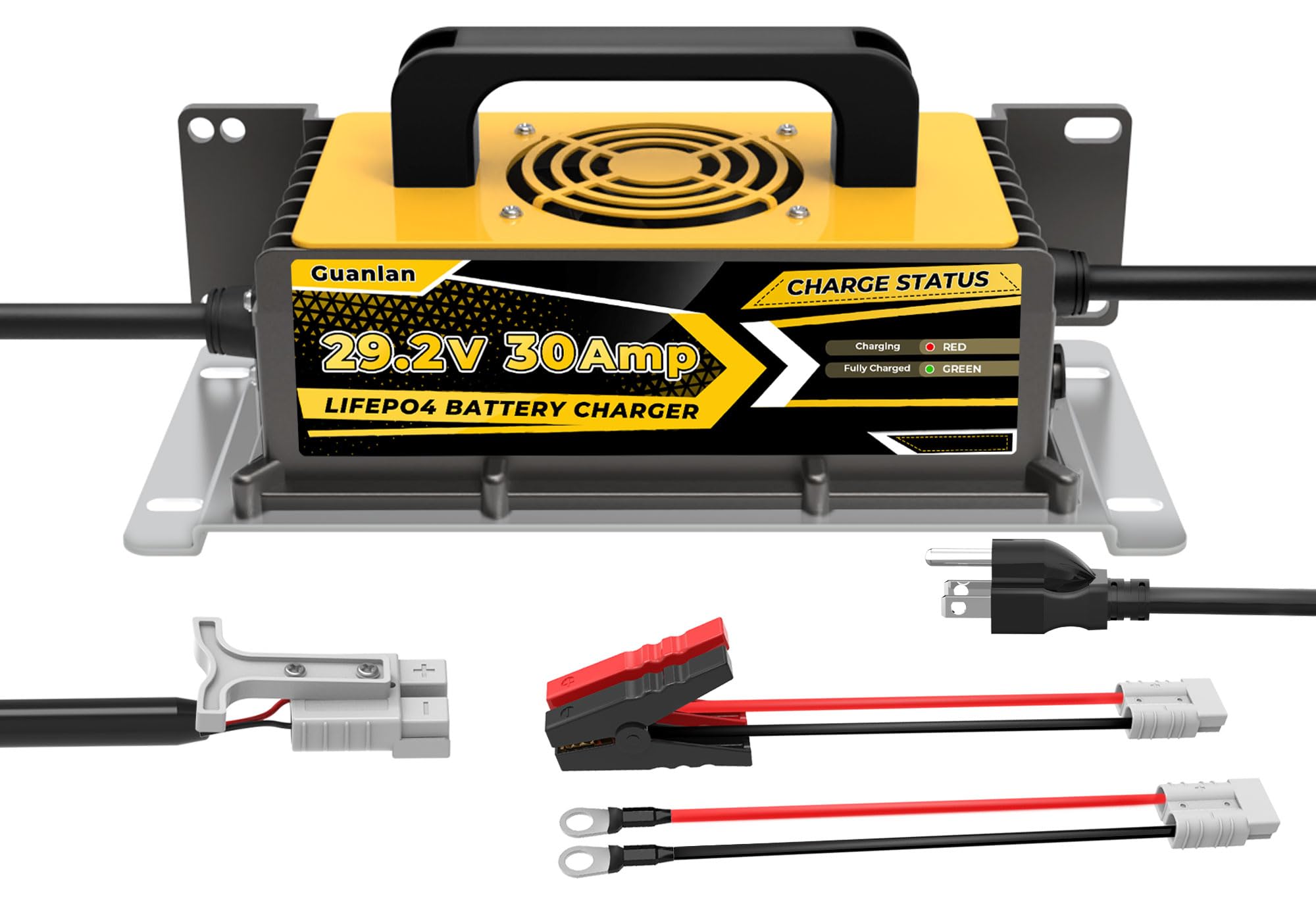 29.2V 30A Lithium LiFePO4 Battery Charger Designed for 24V LiFePO4 Battery, with Multiple Safety Protections, Support 0V Chargin