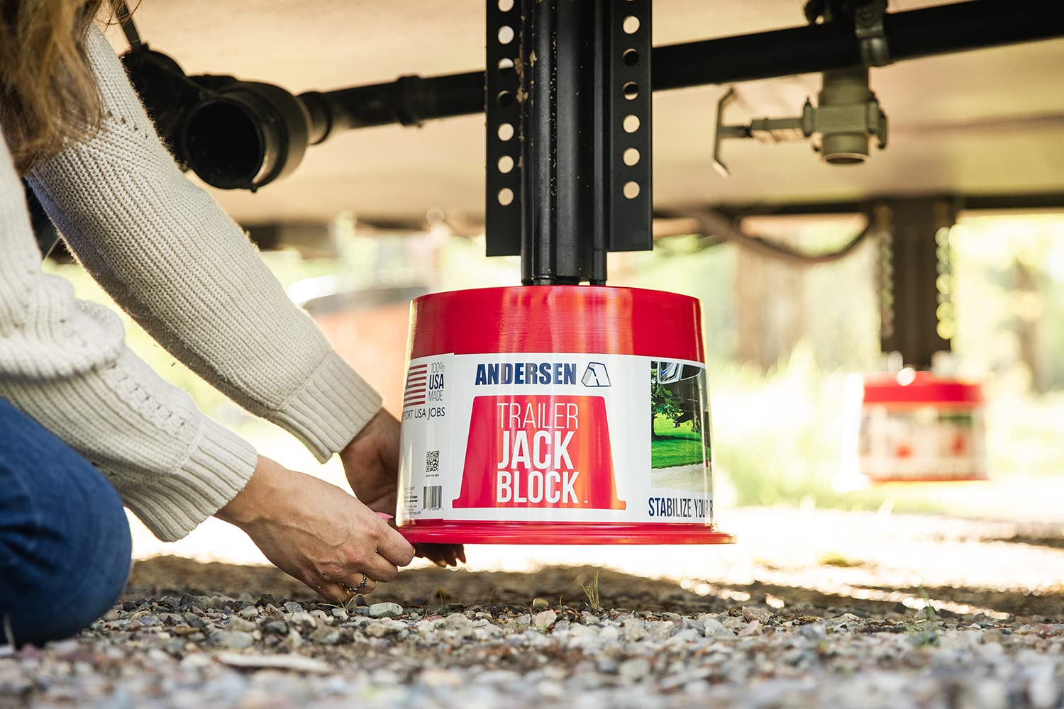 Andersen Hitches | Rv Accessories And Supplies | Trailer Jack Blocks 2-Pack W/ Magnets | Leveling Stabilizers Jackstands Quickja