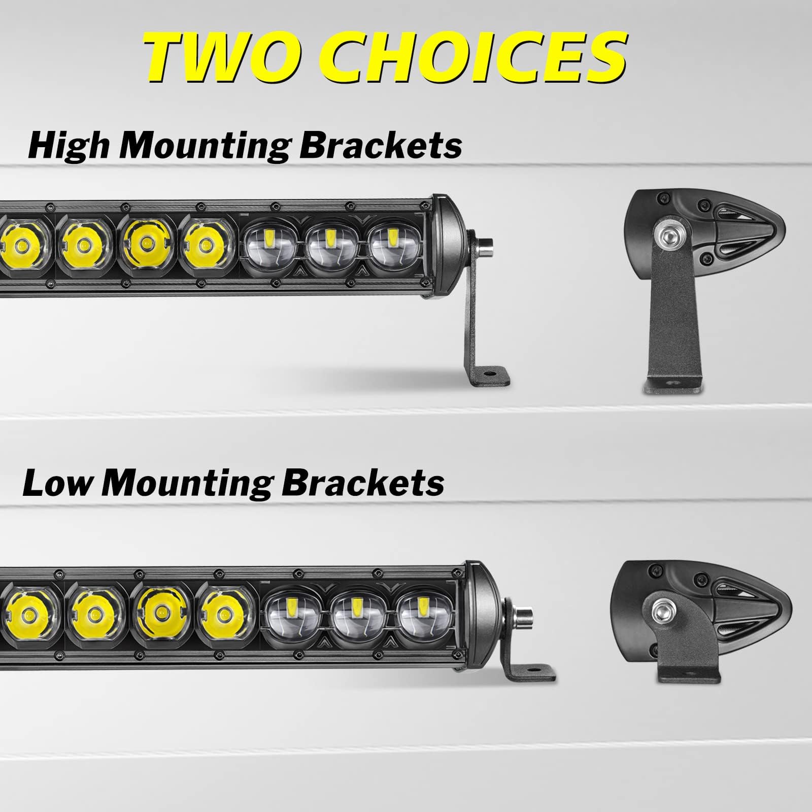 Akd Part Light Bar Mounting Brackets 2 Packs Universal Side-Mounted Brackets For Straight Or Curved Single-Row Led Light Bar Up To 52 Inch