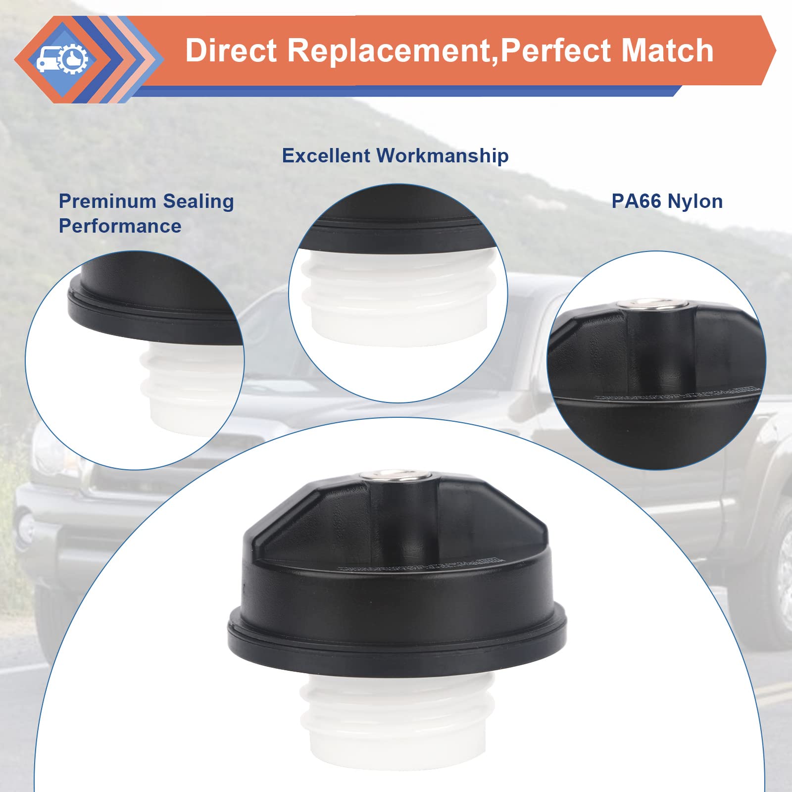 ZONFANT Locking Gas Cap W/2 Keys, Lock Fuel Cap Compatible With Toyota 4Runner FJ Cruiser, Chevy Silverado Camaro, Honda Nissan