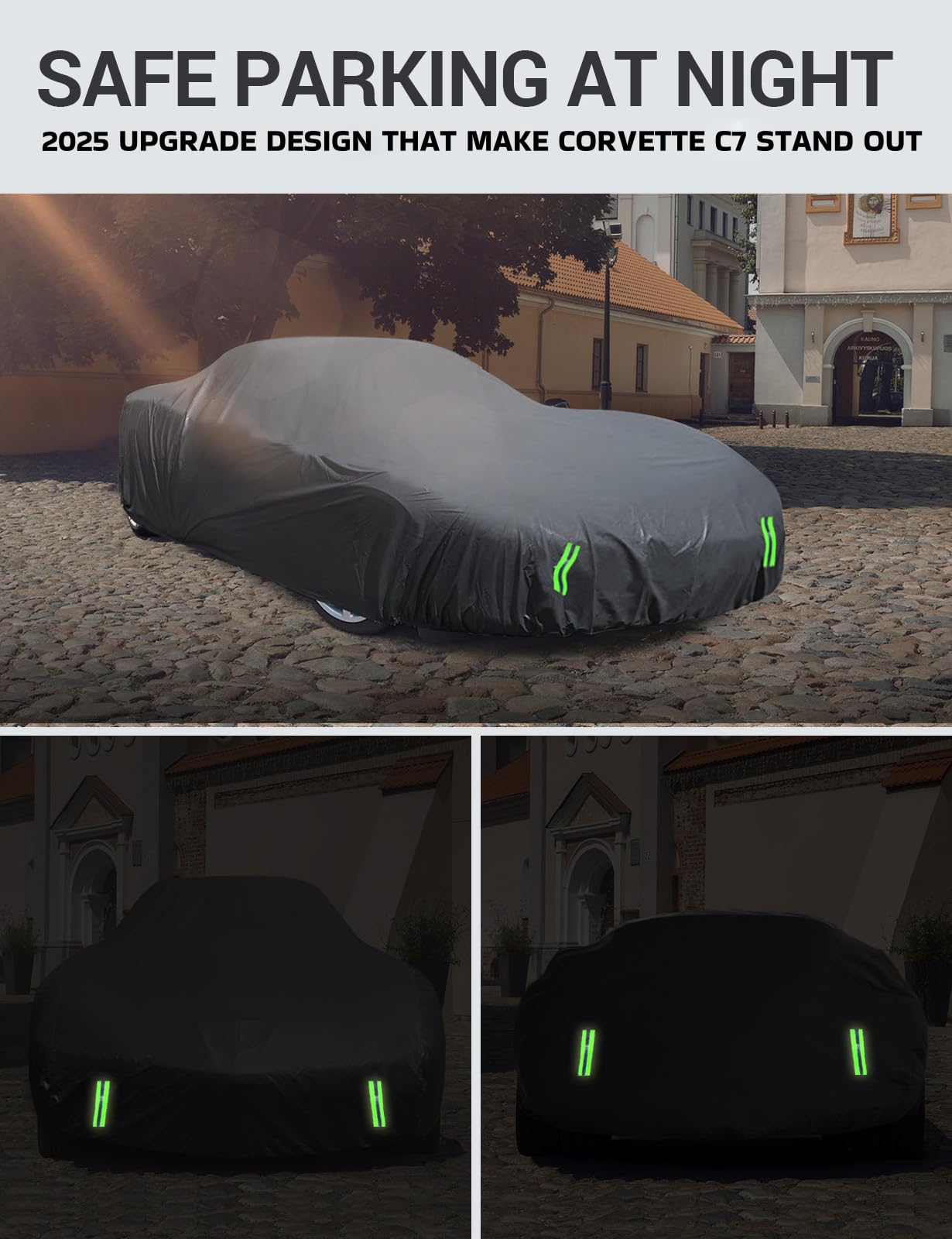 Proadsy 2025 Upgrade Car Cover Compatible With C7 Corvette 2014-2019 Windproof All Weather Waterproof Sun Rain Uv Dust Snow Prot