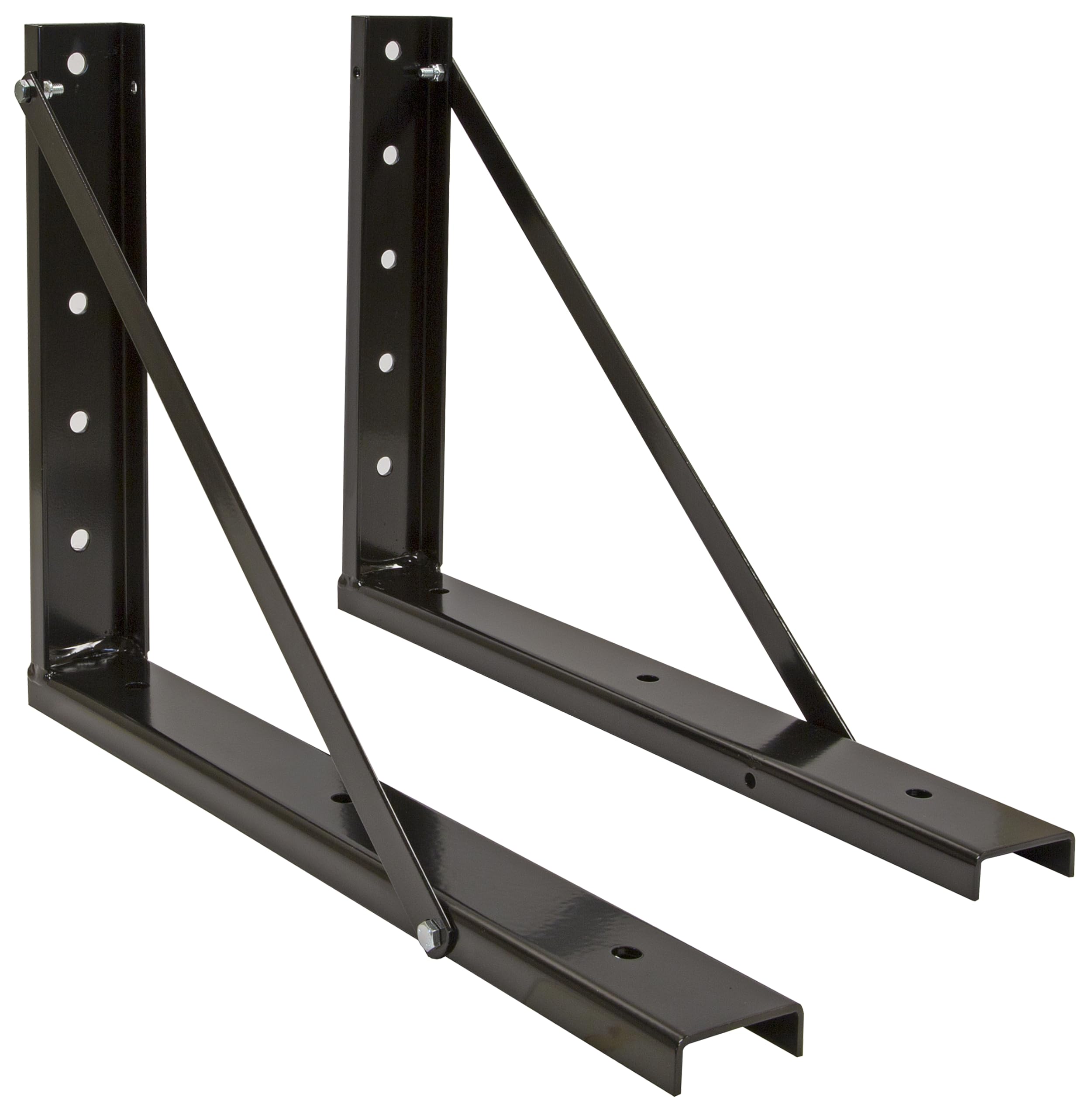 Buyers Products 1701010B Heavy Duty Bolted Black Structural Steel Mounting Brackets For Underbody Truck Tool Box, Set Of 2, 18 X