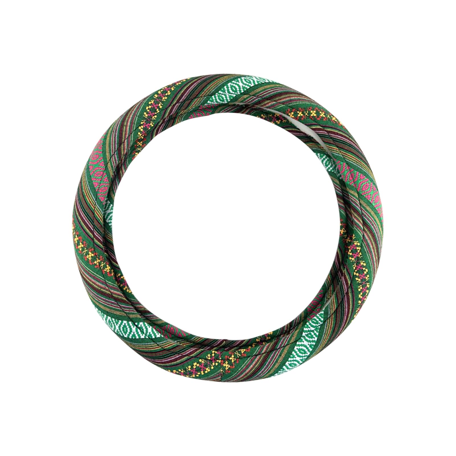 Universal 15Inch Ethnic Style Baja Blanket Steering Wheel Cover With Coarse Flax Cloth And Sweat Absorption Anti Slip Car Wrap (