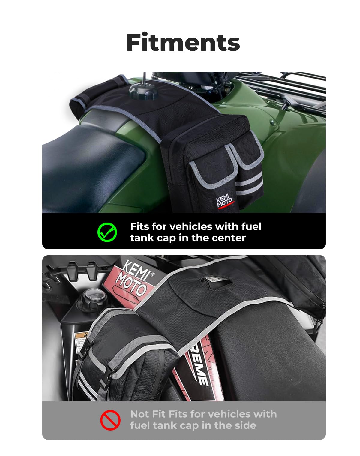 Kemimoto Atv Tank Bag Water-Resistant Warm Cooler All Terrain Vehicles Accessories Motorcycle Saddle Bag Compatible With Sportsm