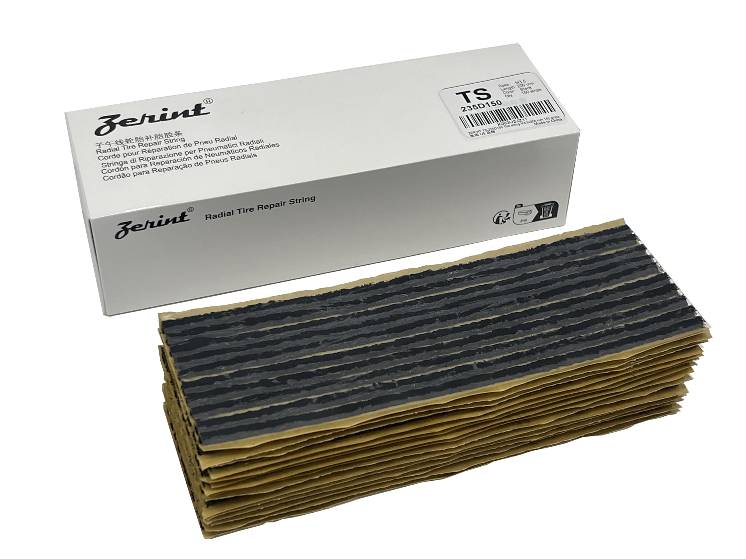 Zerint Ts-235D150 Tire Repair Strings 150Pcs, Tire Repair Plugs 200 X 3.5 Mm / 8'' X 0.14'' Thin Black Rubber Strips For Car, Bi