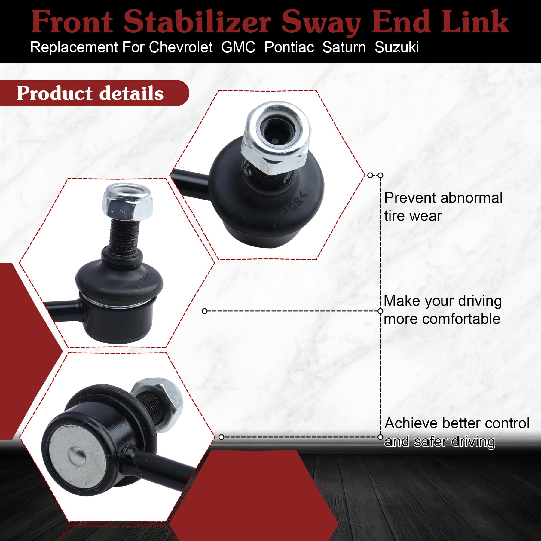 Stiueoav K750188 K750189 Sway Bar Link - Front Stabilizer End Link Compatible With 2012-2015 Chevrolet Captiva Sport?2008-2017 C
