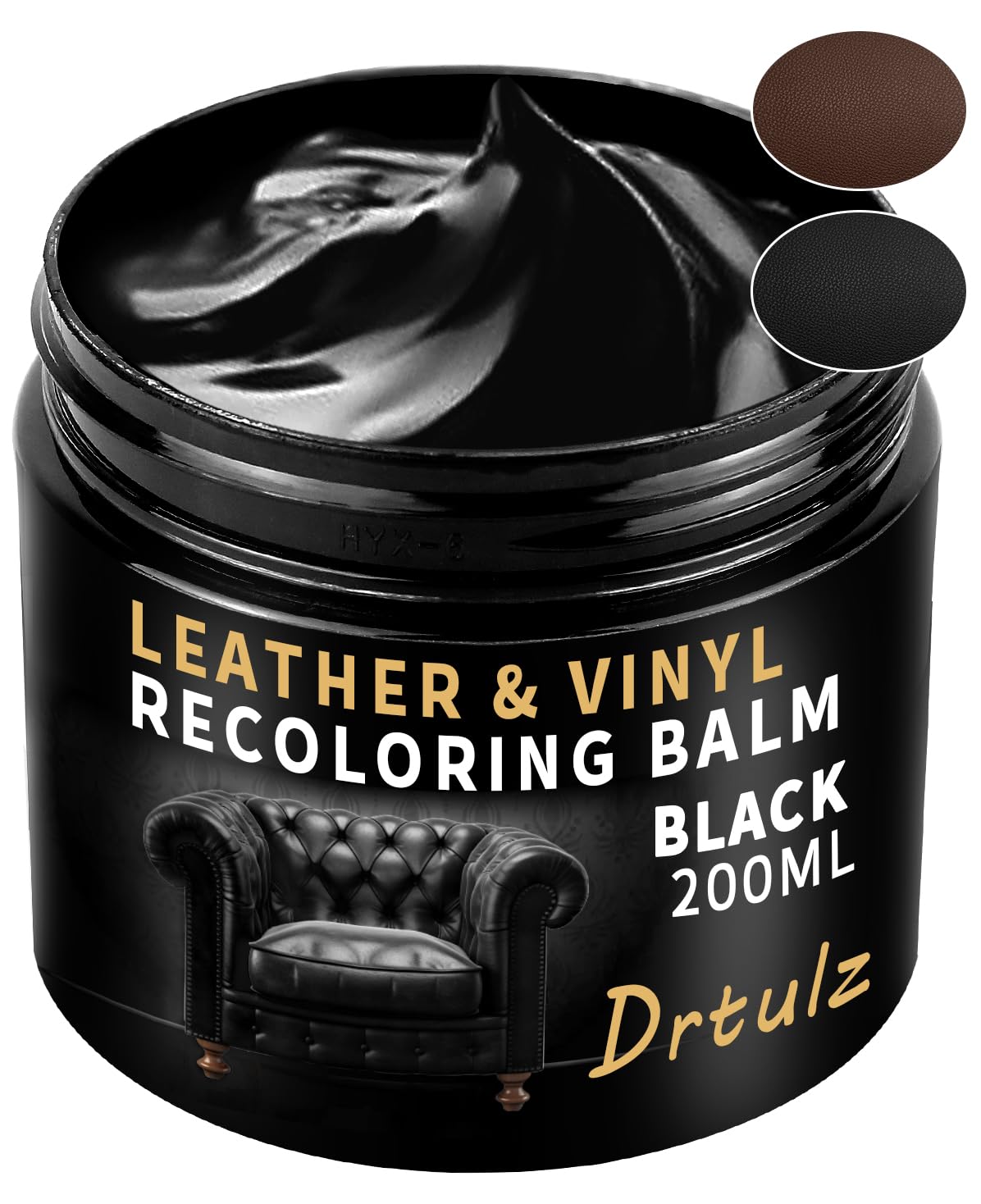 Black Leather Recoloring Balm, Leather Repair Kit for Furniture, Leather Scratch Remover, Leather Color Restorer for Couch, Car 