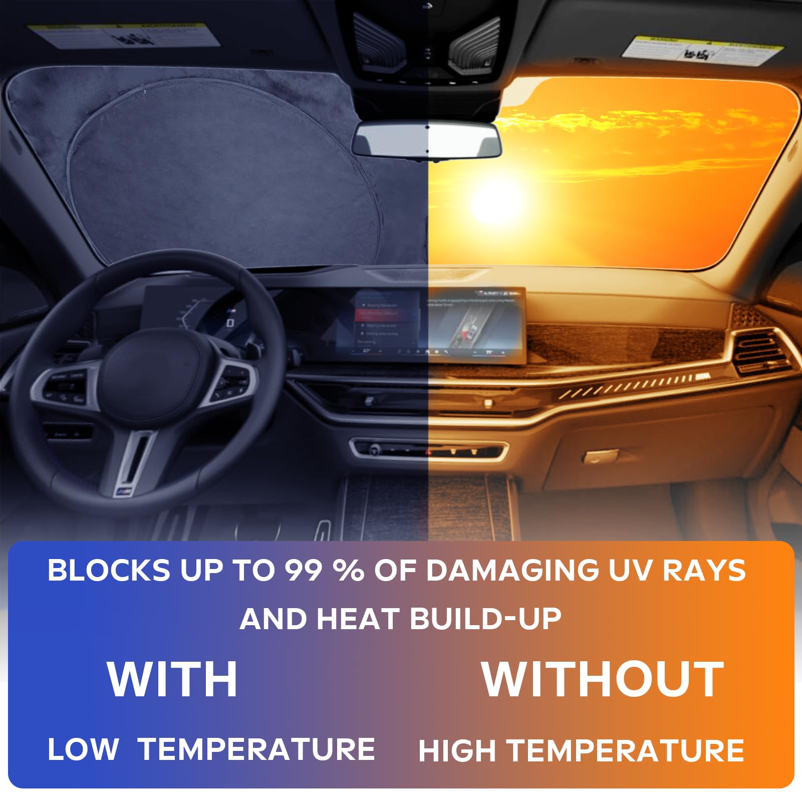 For 2024 Explorer Windshield Sun Shade Folding Sunshade For 2020-2023 Ford Explorer Suv Windshield Cover Custom-Fit 240T Sun Pro