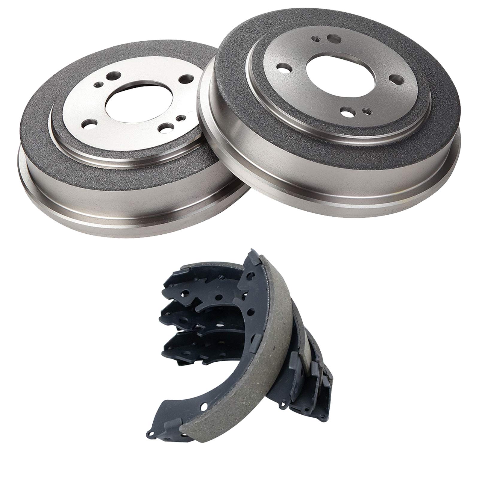TRQ Rear Brake Shoes & 2 Drums Left LH & Right RH Kit Compatible with Honda Accord Civic Fit