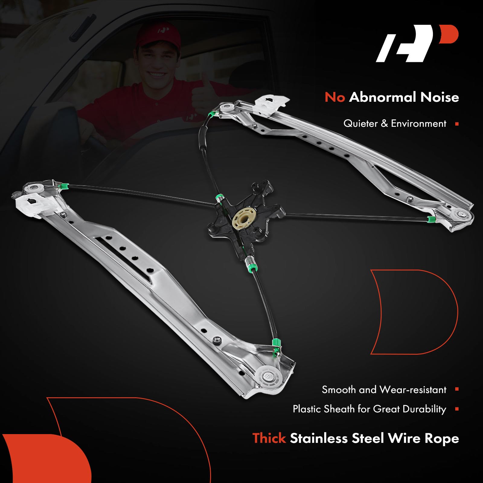 A-Premium Power Electric Window Regulator Without Motor Compatible With Town & Country Dodge Grand Caravan Ram C/V Volkswagen Ro