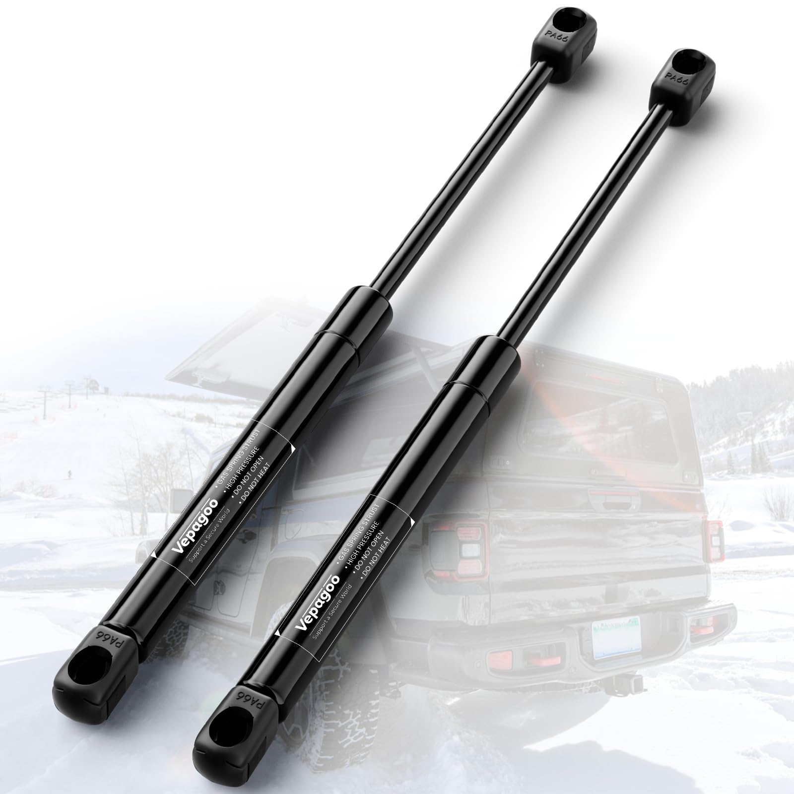 Vepagoo C1613725 17 Inch 15Lb/67N Gas Shocks Struts Lift Support For Leer Are Camper Shell Truck Topper Rear Window, Pickup Cab