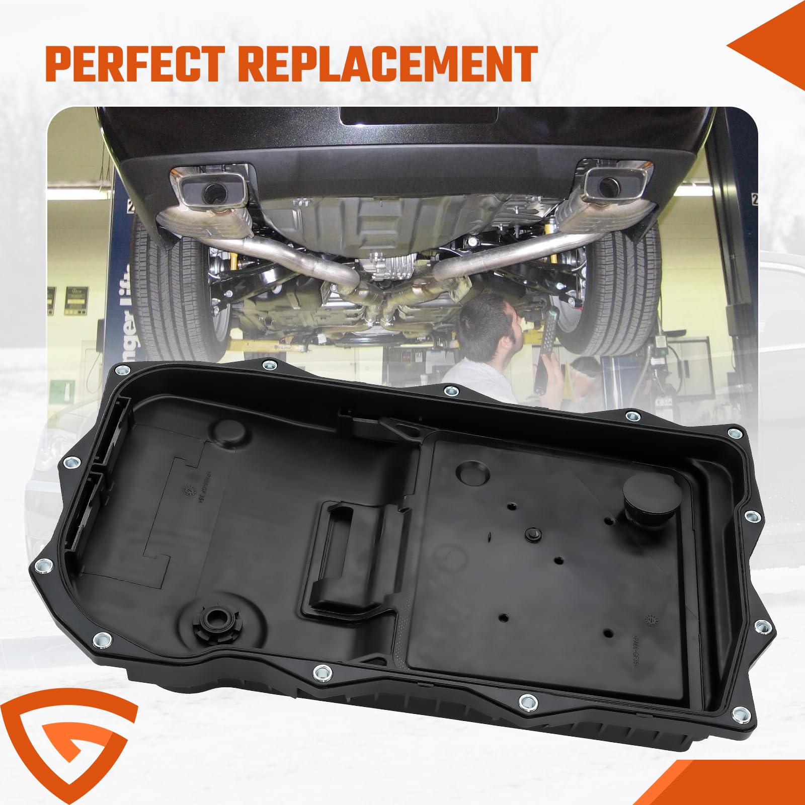 GEARCESS Transmission Oil Pan with Gasket Drain Plug Fit for Ram 1500 2500 3500 & Fit for Jeep Grand Cherokee & Fit for Dodge Ch