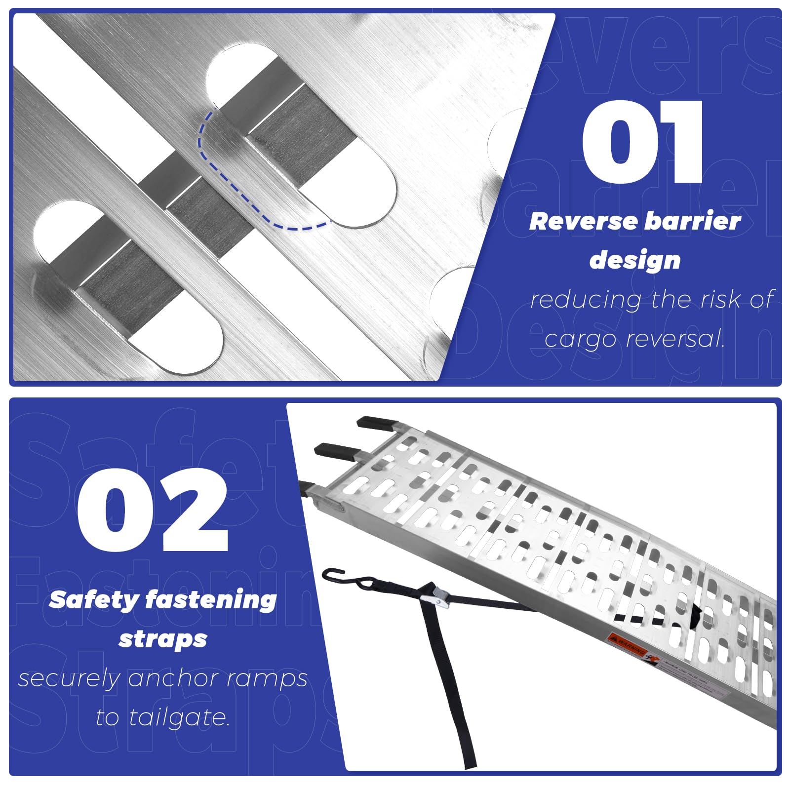 Maxivman Aluminum Motorcycle Ramp With Handle – 750 Lbs Capacity, 7.5Ft Folding Ramp With Load Straps For Pickup Trucks, Dirt Bikes, Motorcycles | 89' L X 12' W | 1 Pc
