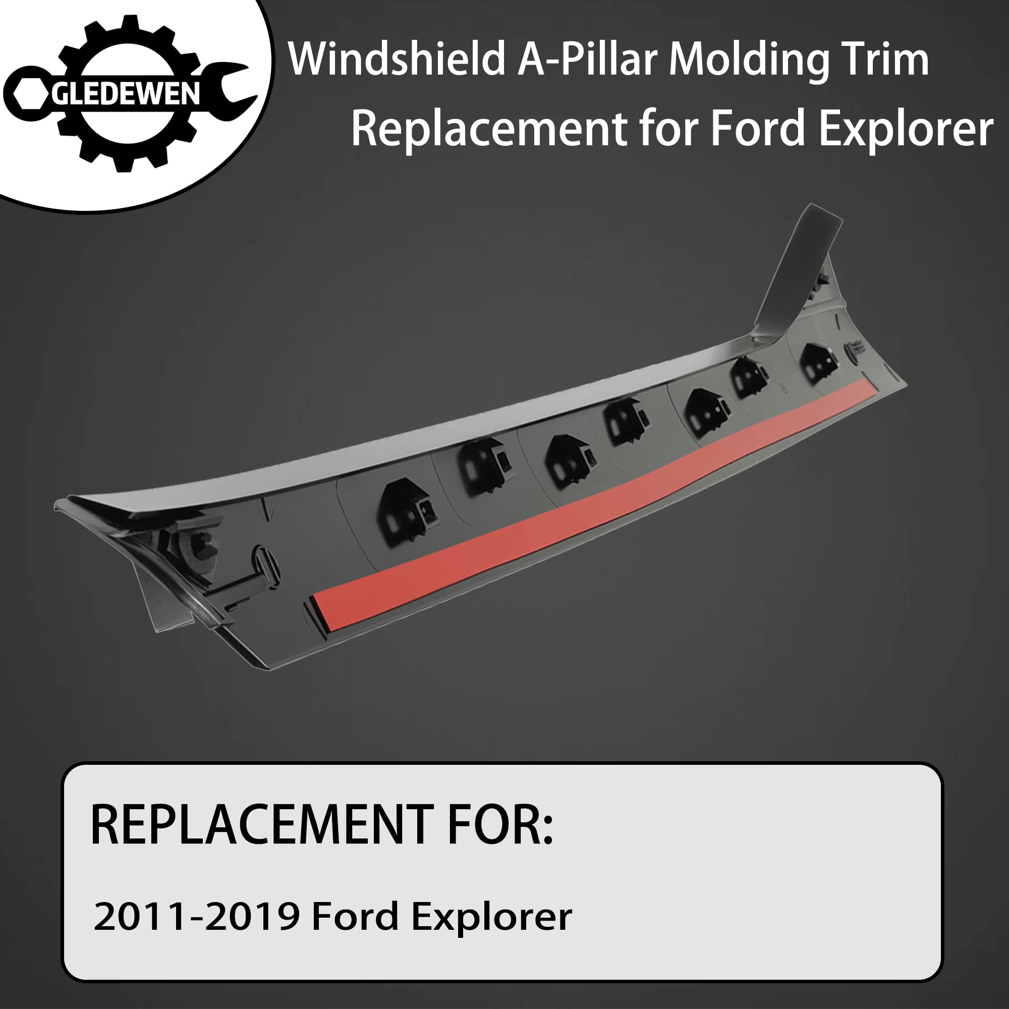 Windshield Trim Molding A-Pillar Set, Compatible With 2011-2019 Ford Explorer,Front Outer & Inner Right Passenger Bb5Z7803144Aa Bb5Z-7803136-Aa Bb5Z7803136Ba Bb5Z-7803144-Aa 926-451 Window Accessories