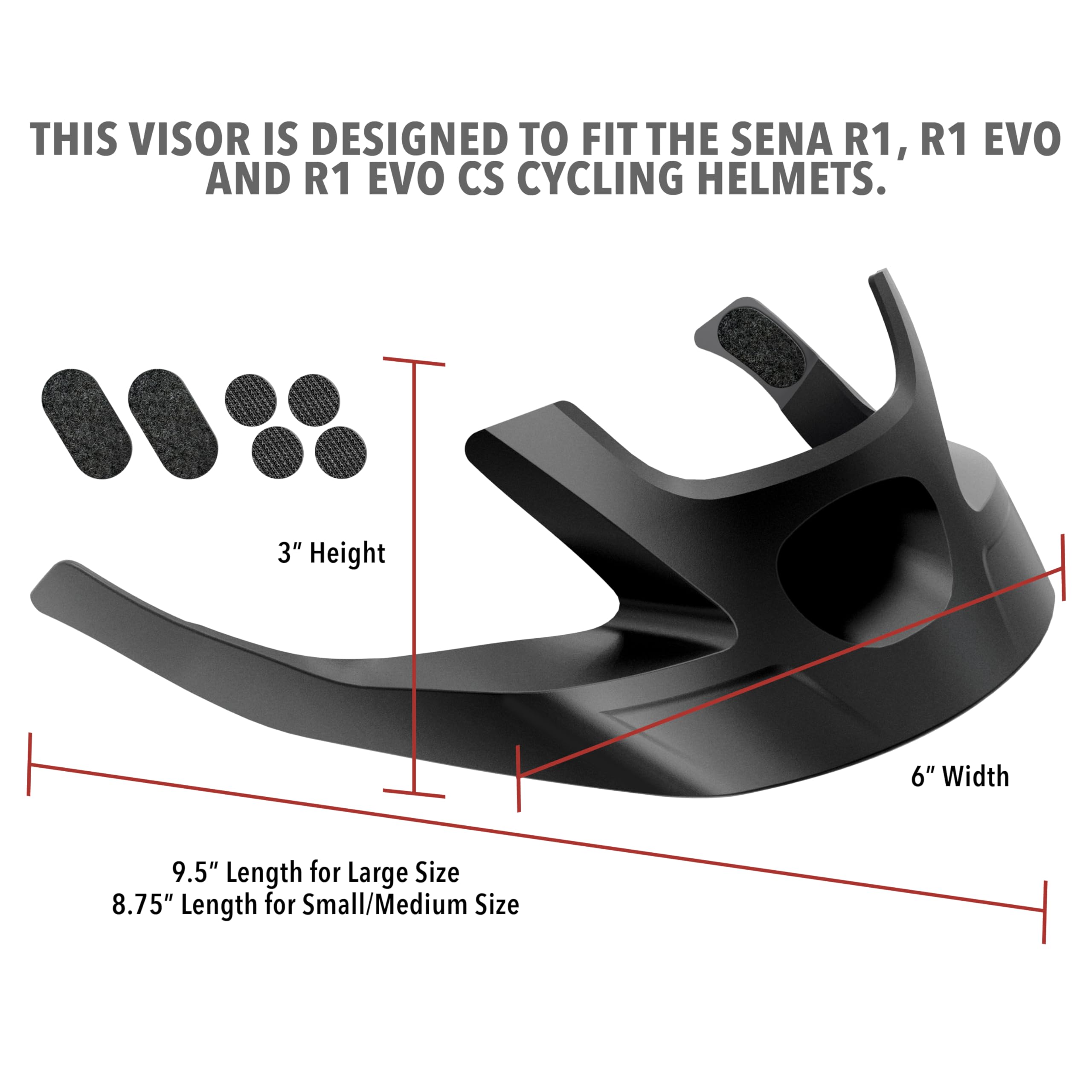 Sena Visor For R1 Series Cycling Helmet (Black, Medium/Small)
