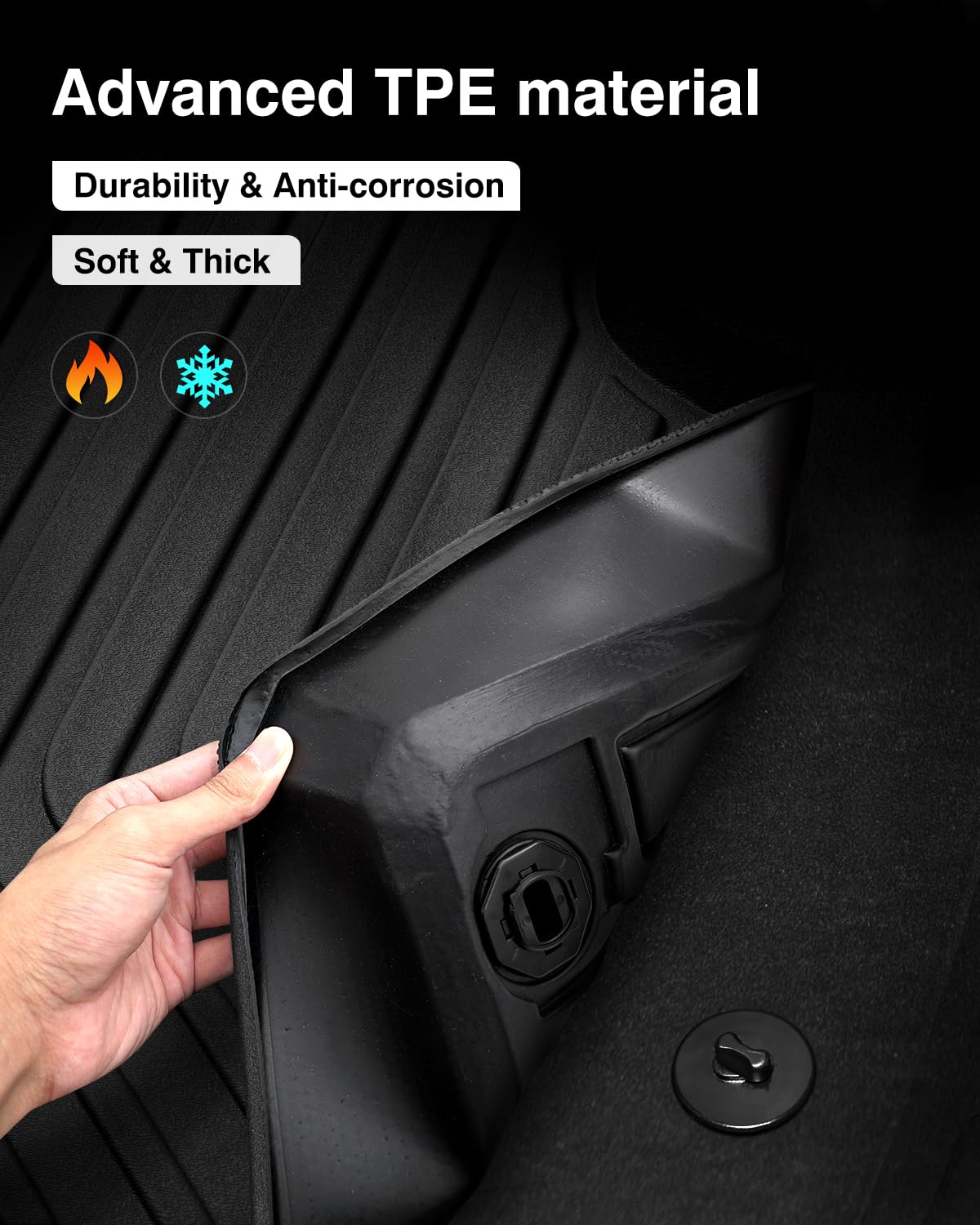 Powerty Floor Mats & Cargo Liner For 2024 2025 Tesla Model 3 Highland Accessories Cargo Mat& Front Storage Mat& Rear Storage Mat