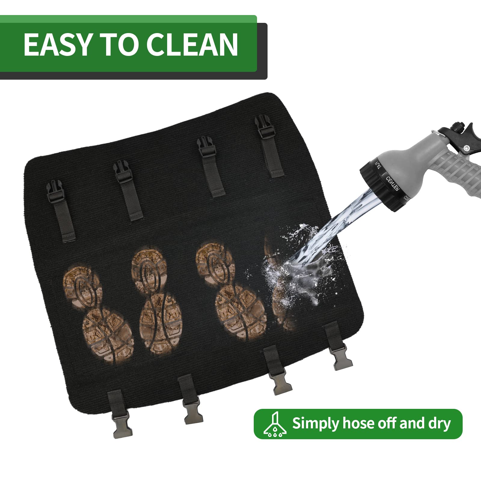 RVGUARD 3 Pack RV Step Rugs 23 Inch RV Step Covers Camper Stair Rugs for Radius Steps (Black)