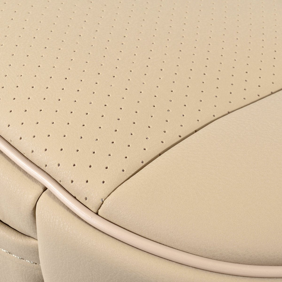 EDEALYN Luxury PU Leather Car Seat Cover Protector Front Car Seat Cover Seat Bottom Cover Single Seat Cover-Compatible with 90% Vehicles (Width 20.8× Deep21 × Thick 0.2 inch) (Beige)