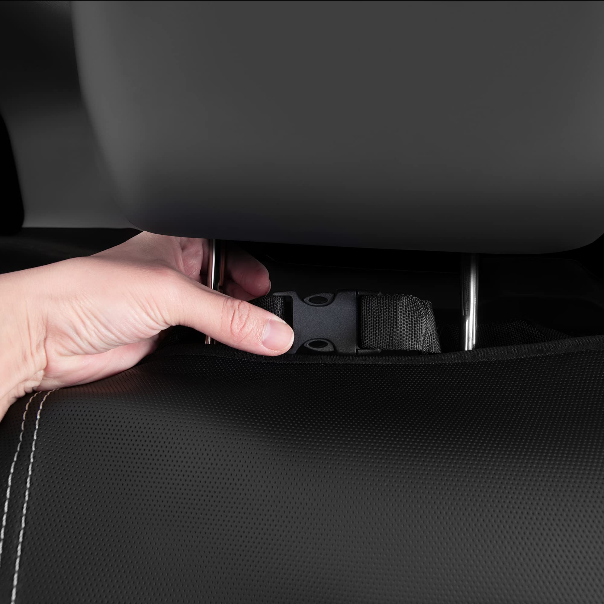 Car Pass Bling Rhinestone Leather Back Seat Cover, Waterproof Bench Rear Seat Cover Shining Diamond Universal Fit Automotive Glitter Crystal Sparkle Strips For Kid Women Girl, Black Diamond