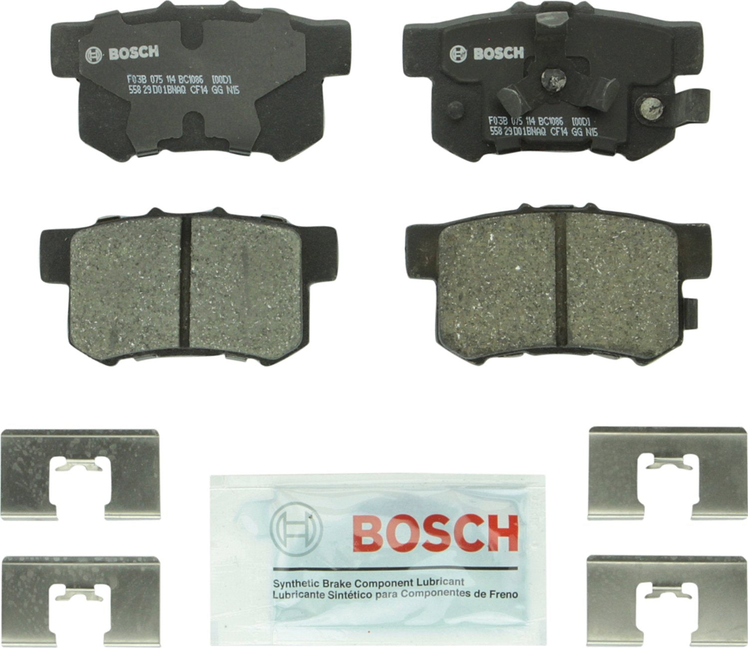 Bosch Bc1086 Quietcast Premium Ceramic Disc Brake Pad Set - Compatible With Select Acura Rdx; Honda Accord Crosstour, Crosstour, Cr-V; Rear