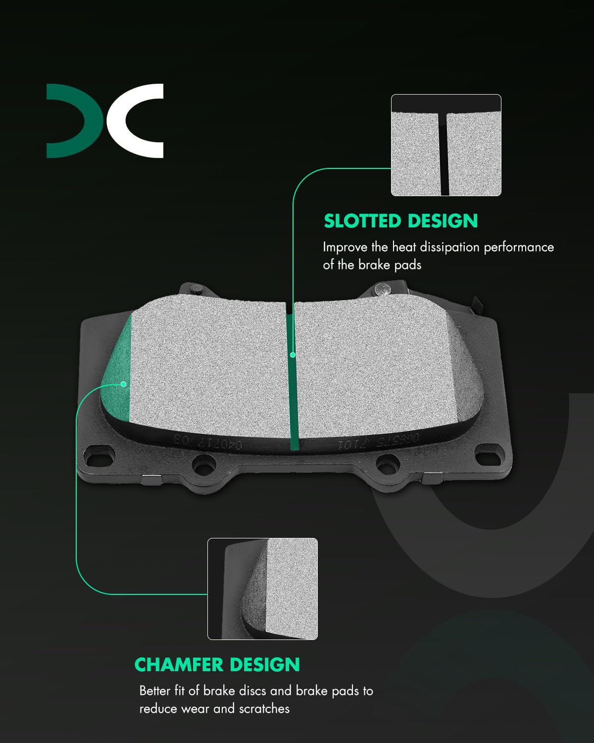 SCITOO D976 D606 Front Rear Brake Pads Sets Fit For Lexus GX460 10-17,For Lexus GX470 03-09,For Toyota For 4runner 2003-2017,For
