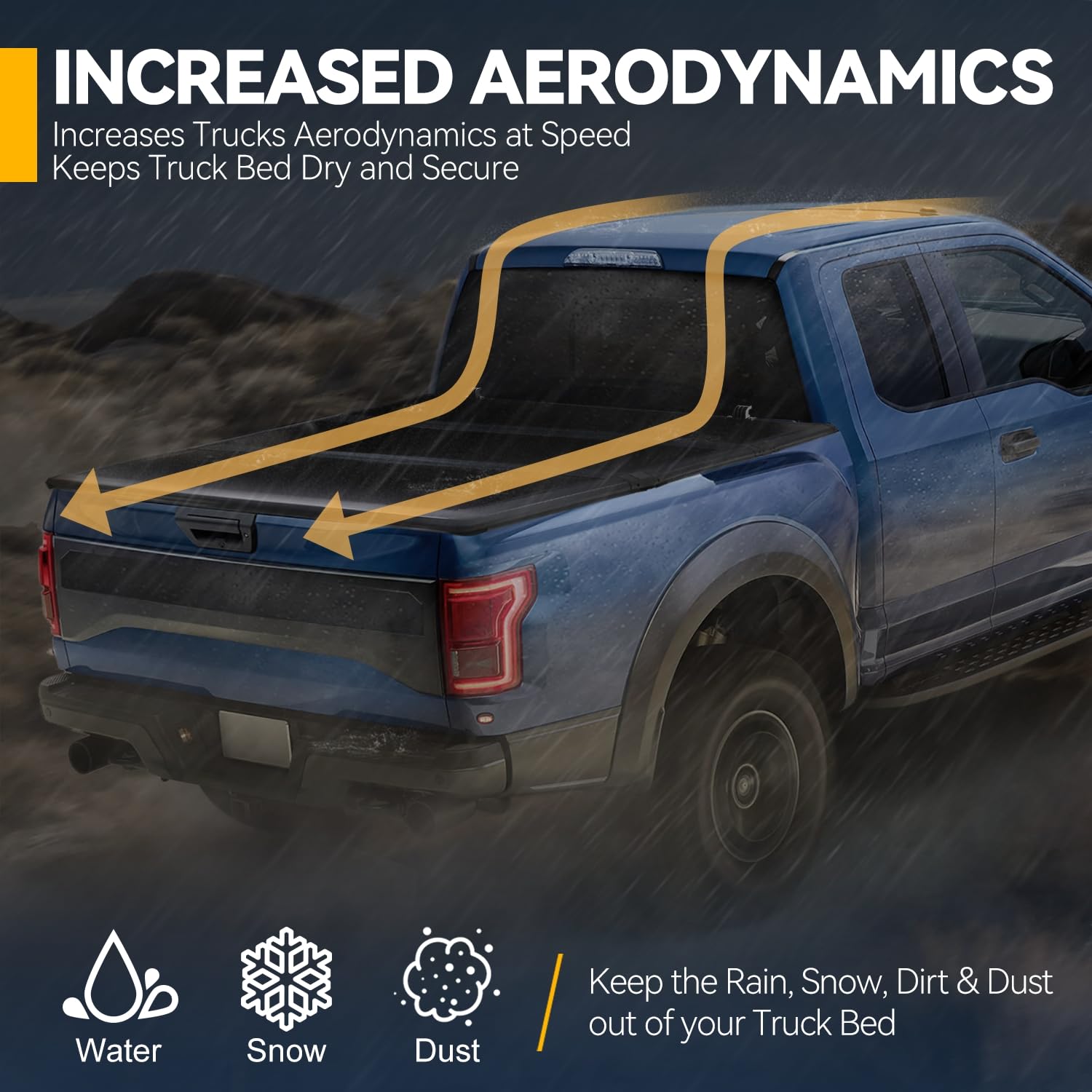 Auto Dynasty Frp Hard Tri-Fold Truck Bed Tonneau Cover Compatible With 2016 2017 2018 2019 Toyota Tacoma 5Ft Bed, Black Powderco