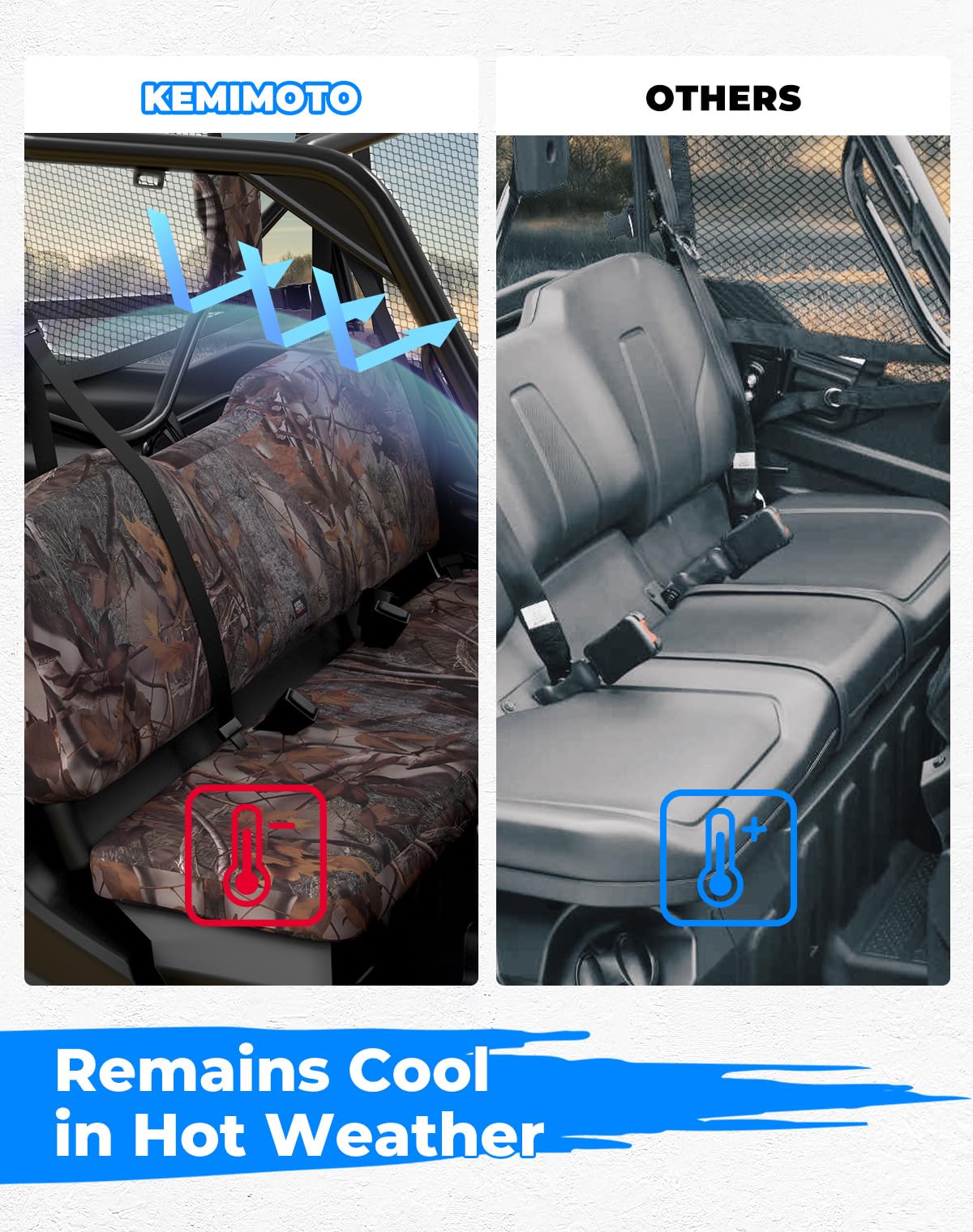 Kemimoto Seat Cover, Blend With Natural Surroundings Print, Compatible With Pioneer 1000, Pioneer 1000-5 Front Seat Only, Pionee