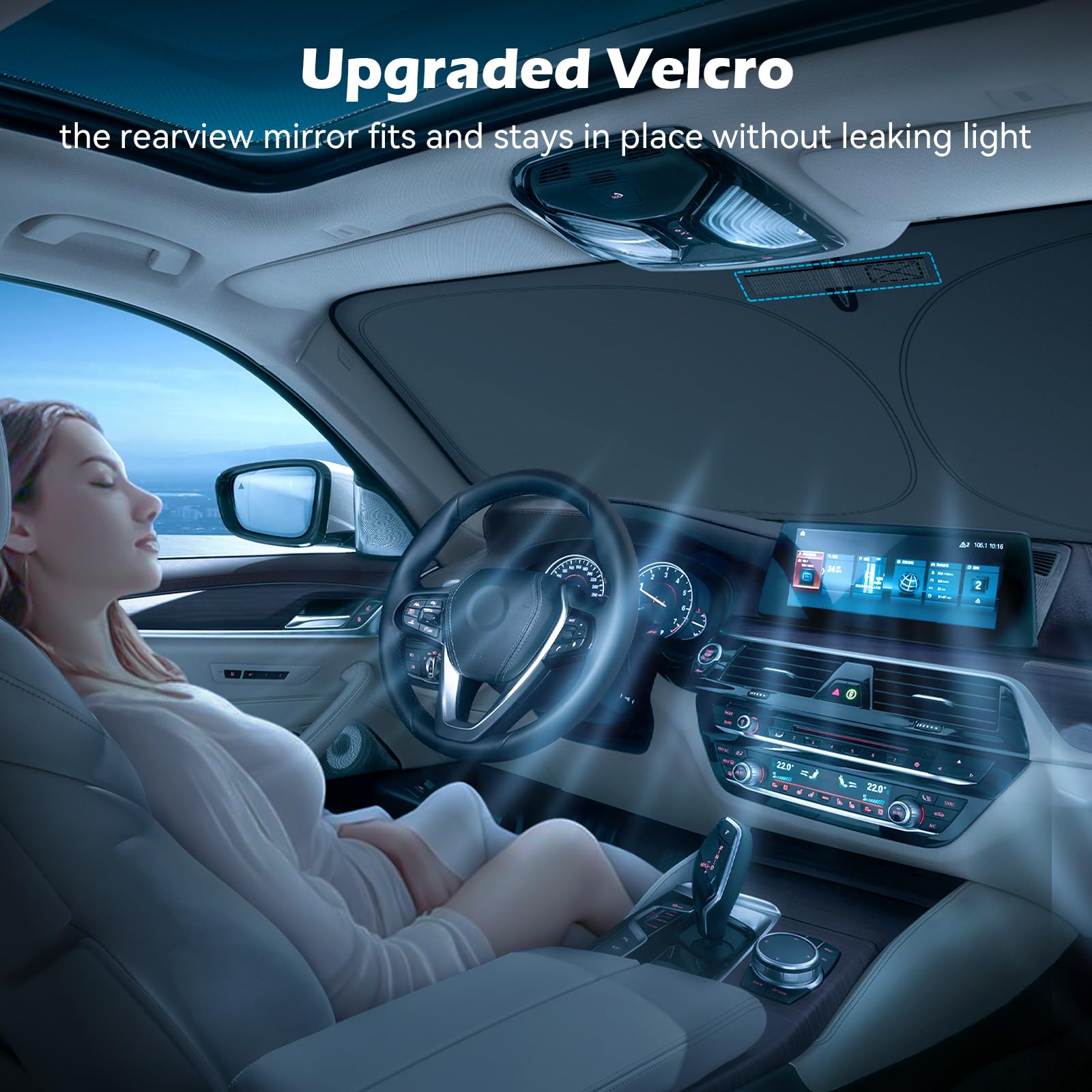 Car Windshield Sun Shade, 300T Thickened Car Window Shades Heat Reflective Interior Cool, Universal Fit for Most Cars SUVs Truck