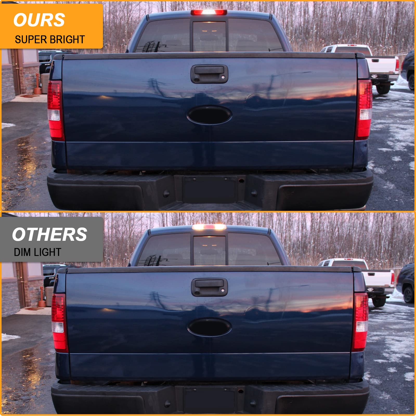 R&F Auto Led Smoked Lens High Mount Stop Lamp Replacement For F150 (2004-2008)/ Explorer Sport Trac (2007-2010)/Mark Lt (2006-2008) Roof Cargo Lights Third Brake Light With Seal Foam Gaskets