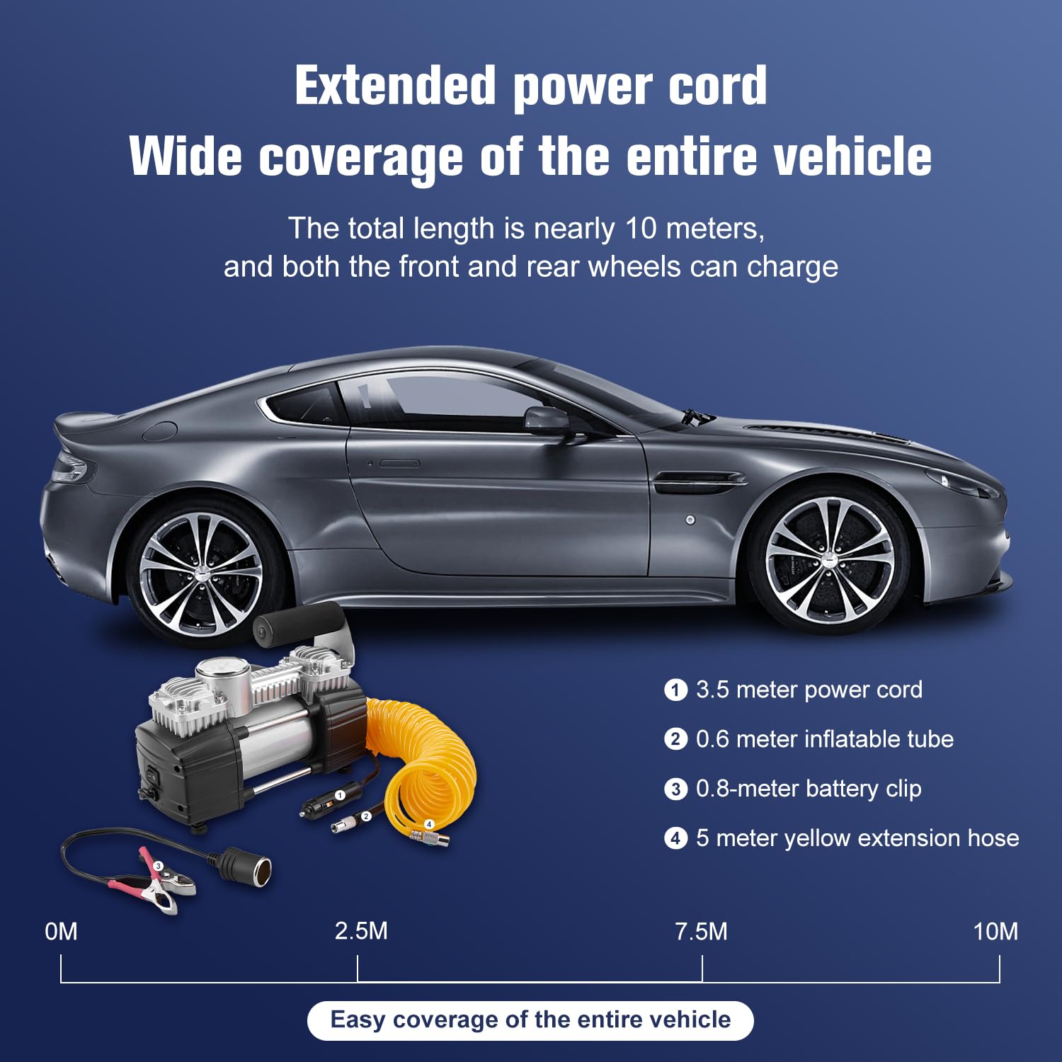 Tirewell Tire Inflator Portable Air Compressor, 12V 150Psi Air Pump For Car, Suv, Motorcycle, Bicycle, Tire Inflator With Gauge,