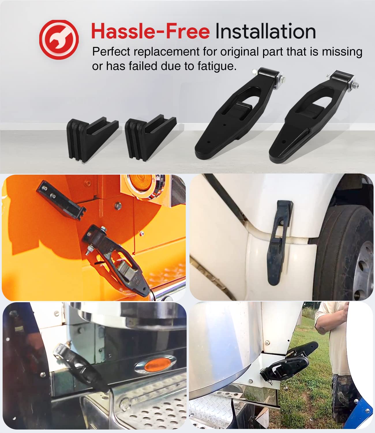 2 Pack For Peterbilt Kenworth Hood Latch Base For Peterbilt 379 378 377 357 389 367 388 389 & Kenworth T300 T600 T800 W900 Peterbilt L56-0001& Kenworth 315-5401, 13-04339