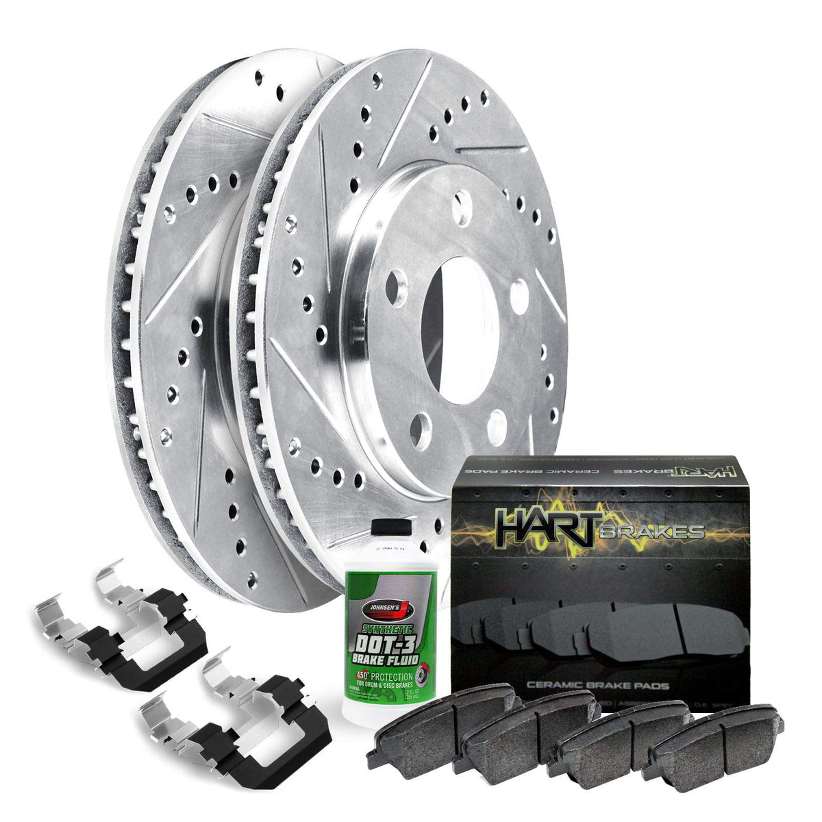 Hart Brakes Front Brakes And Rotors Kit |Front Brake Pads| Brake Rotors And Pads| Ceramic Brake Pads And Rotors - Phcf.40100.02