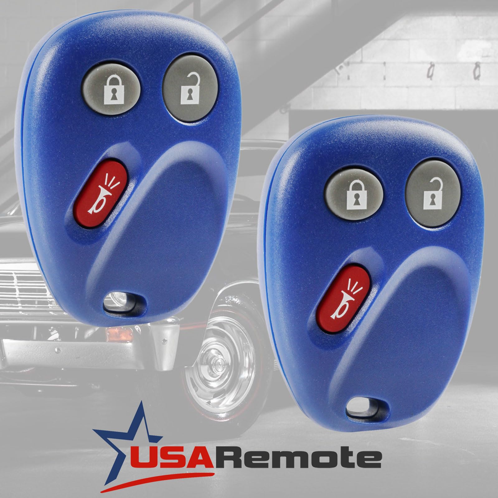 Key Fob Keyless Entry Remote fits Buick Rainier / Chevy Trailblazer / GMC Envoy / Isuzu Ascender / Oldsmobile Bravada (15008008 15008009 Blue), Set of 2