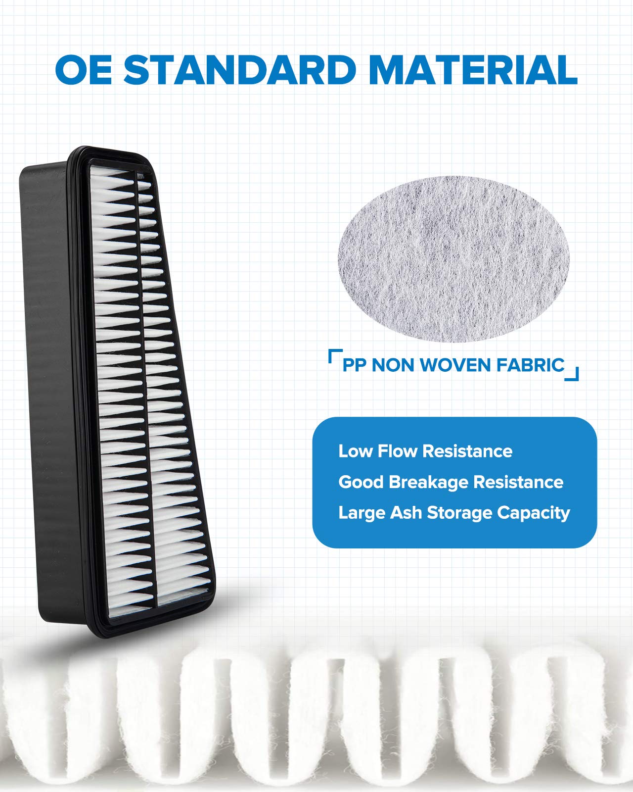 Philtop Engine Air Filter Ca9683 Replacement For Toyota Models - Tacoma 2005-2015, Tundra 2005-2010, 4Runner 2003-2009, Fj Cruiser 2007-2009 - V6 4.0L
