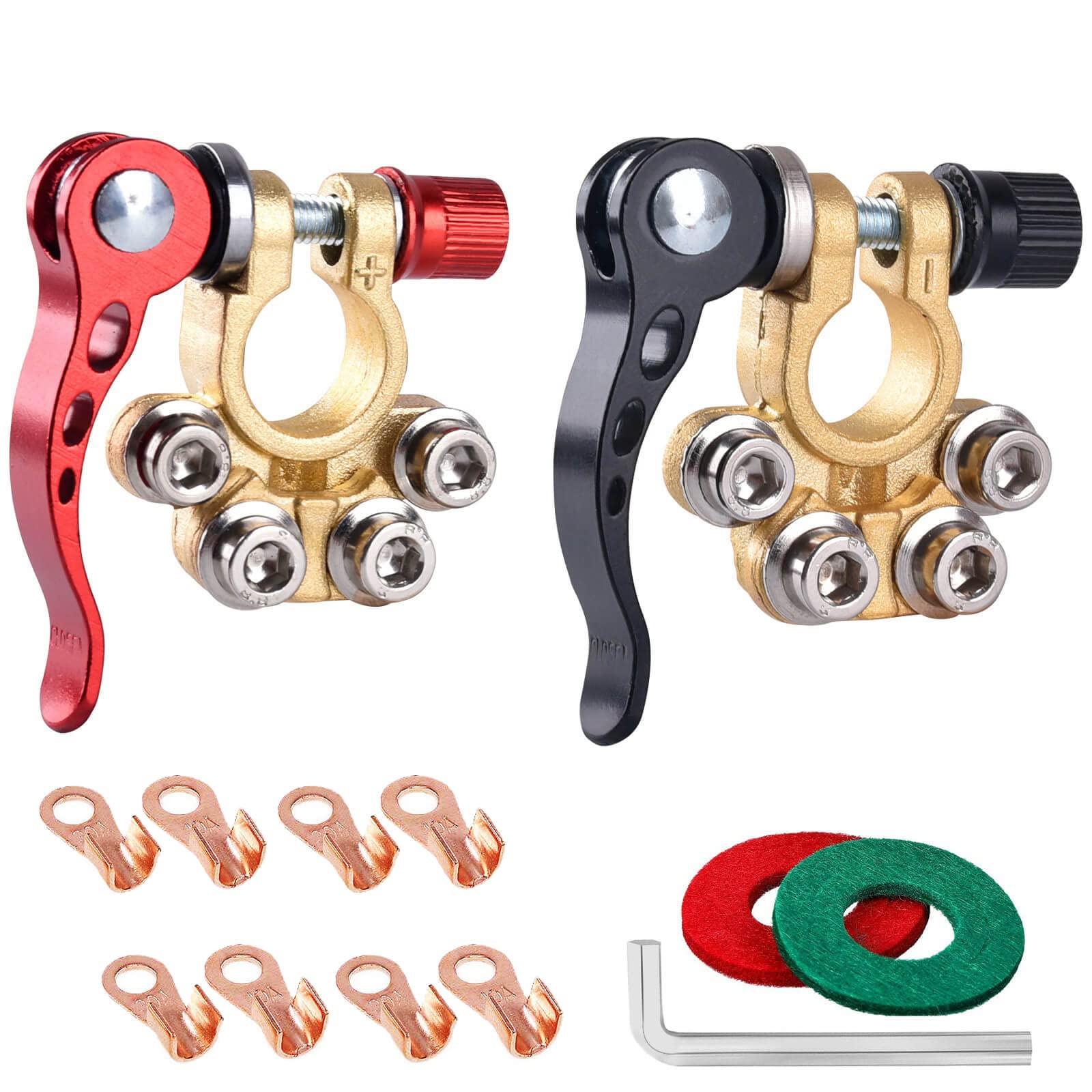 Sunmorn Battery Terminal Connectors, Multiple Battery Terminals, Quick Disconnect Quick Release Heavy Duty Car Marine Top Post C