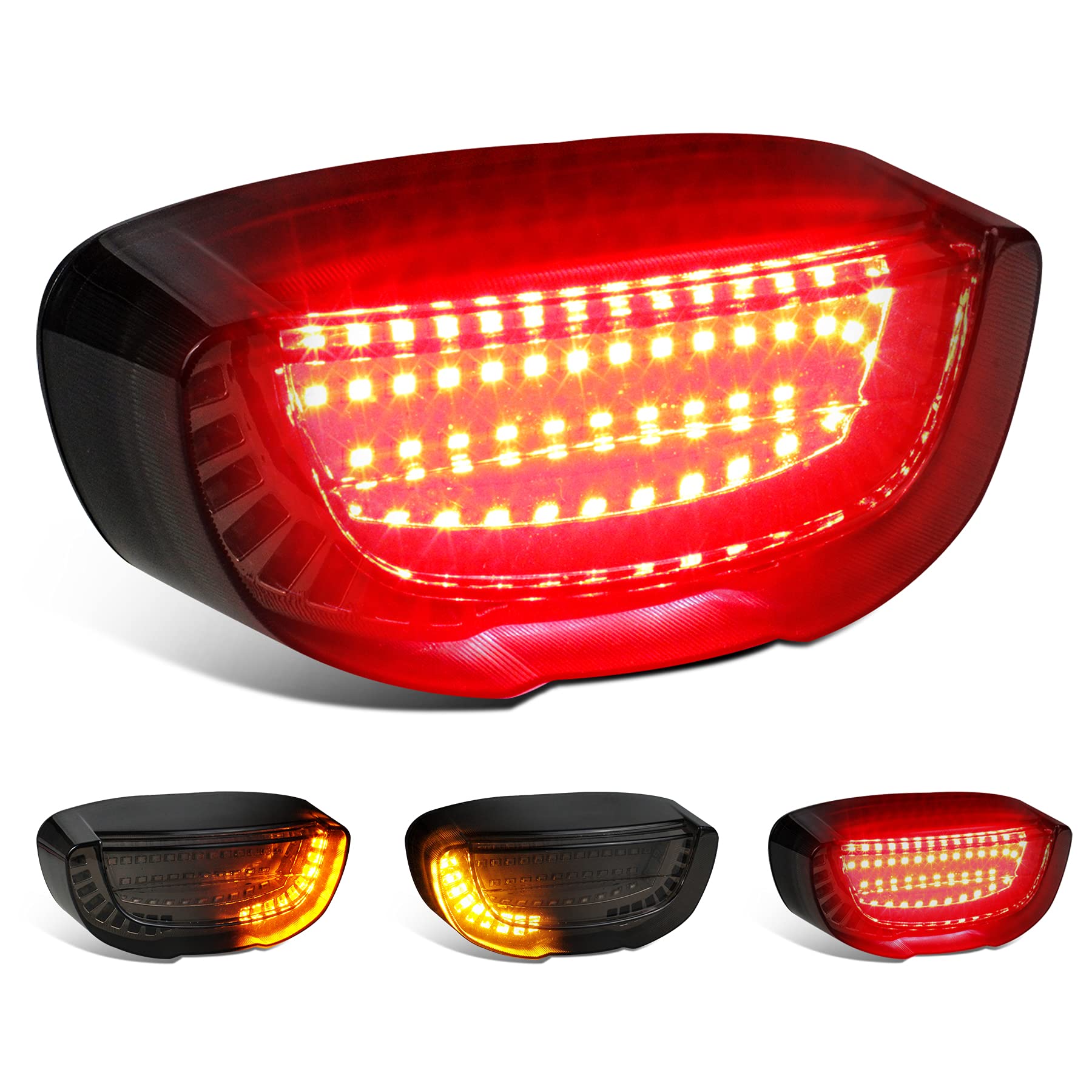 Quasco Motorcycle Brake Tail Light Integrated Turn Signals Compatible With Honda Suzuki Yamaha Atv Cruiser Sportbikes Touring Di