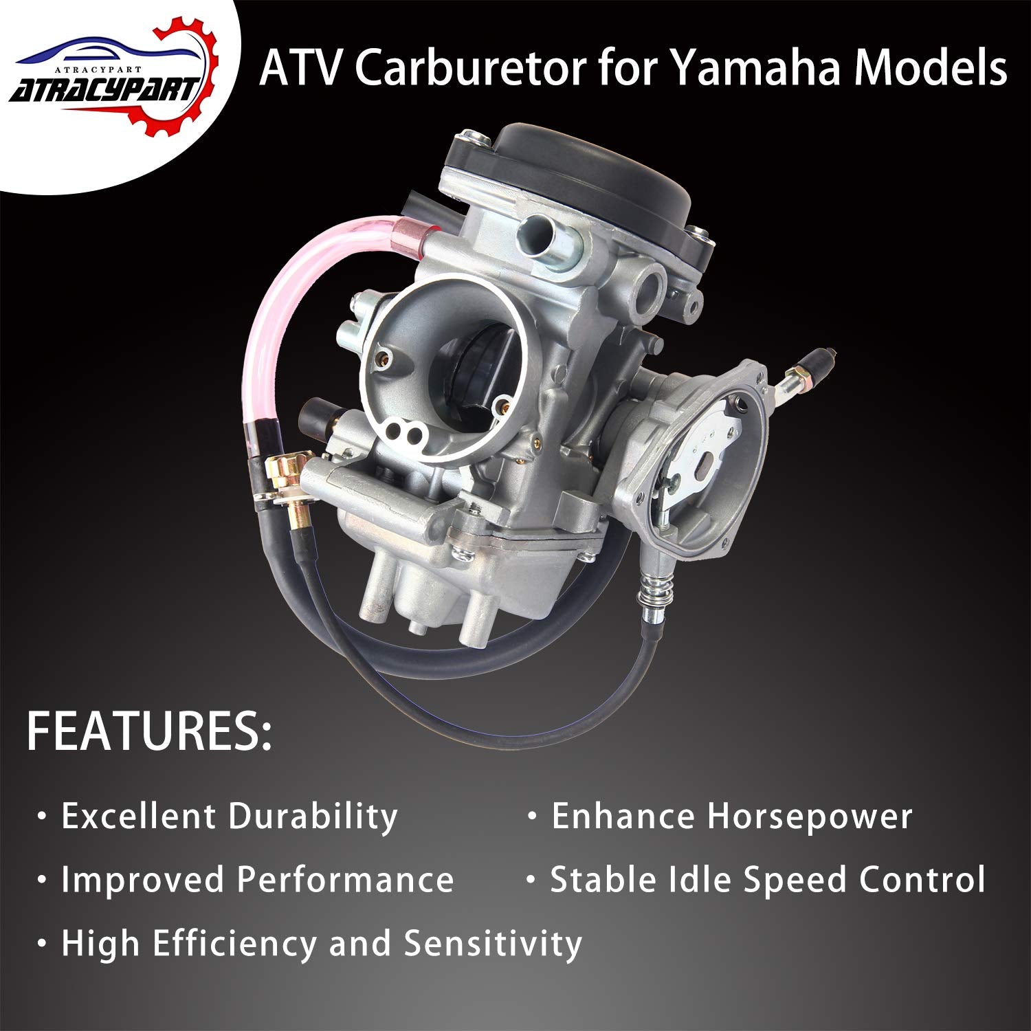 Carburetor For Atv Yamaha Kodiak 400 Yfm400 & Big Bear 400, Bruin 350, Grizzly 350 450, Wolverine 350 450 With Cleaner Brush, Ai