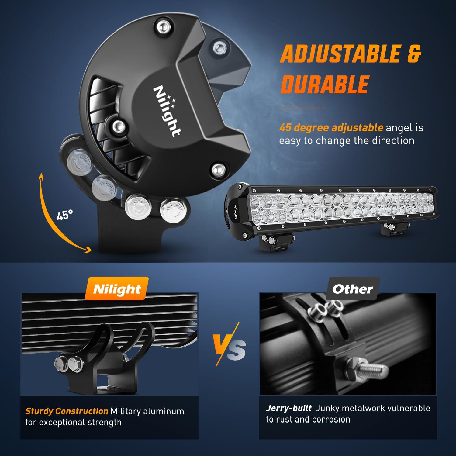 Nilight Led Light Bar 20 Inch 126W Spot Flood Combo Green Beam Off Road Lamp Fishing Hunting Emergency Deck Work Lighting For Tr